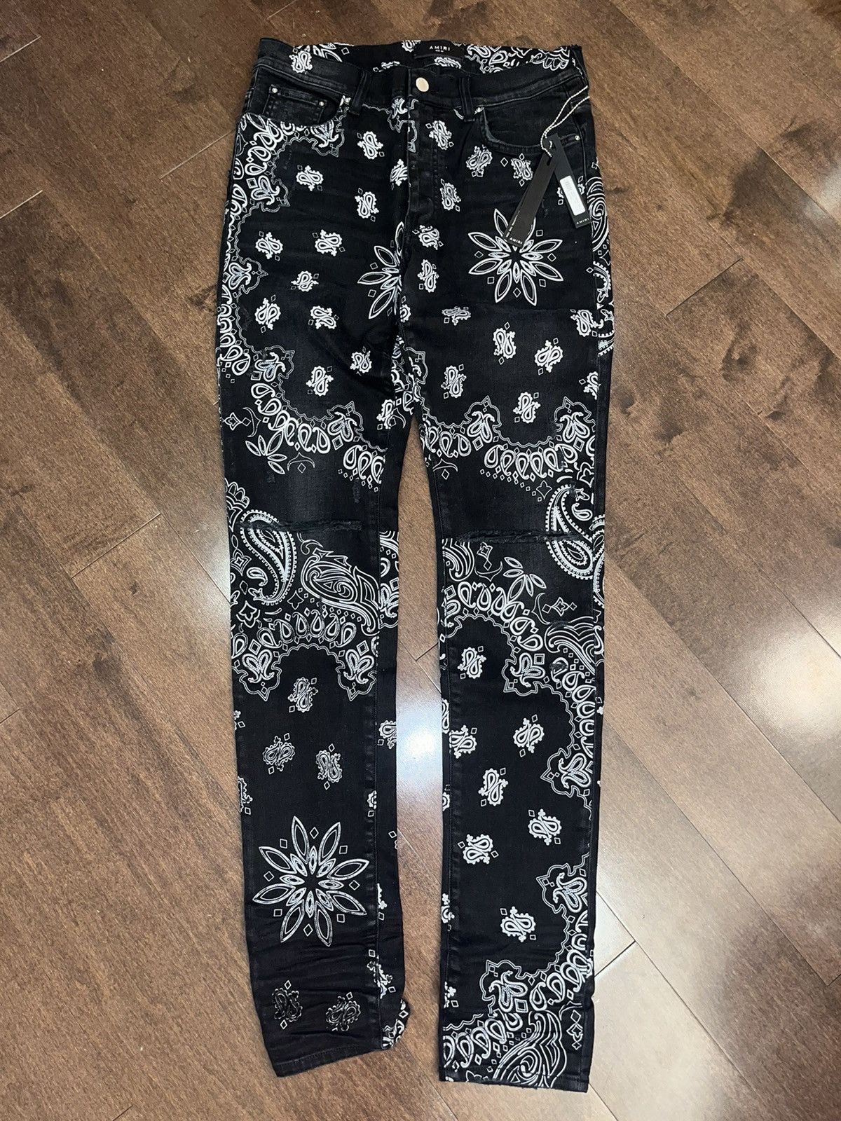 Amiri Amiri Black Bandana Jeans Size US 34 / EU 50 - 1 Thumbnail