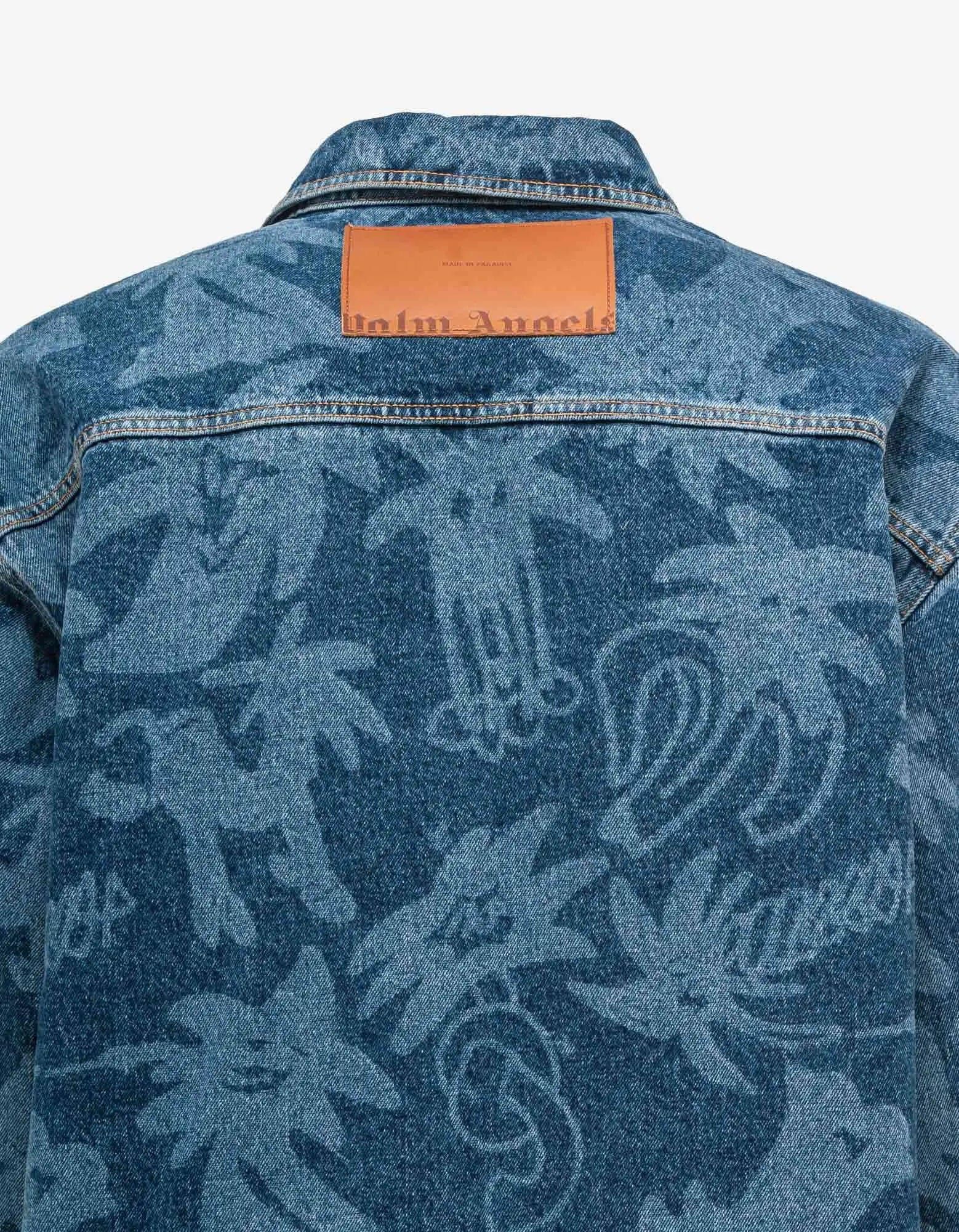 Palm Angels Palm Angels Blue Palmity All-over Laser Denim Shirt Size US M / EU 48-50 / 2 - 4 Thumbnail