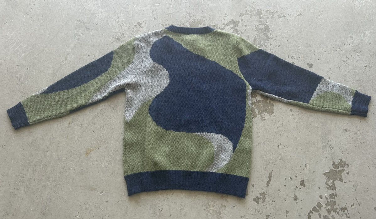 Shein Abstract Knit Sweater — Navy / Olive / Grey Colorblock Size US S / EU 44-46 / 1 - 2 Thumbnail