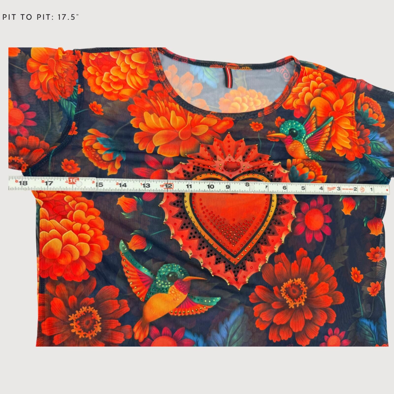 Other iAY GÜEY Y2K Sacred Heart Rhinestone Mesh Crop Top S Size S / US 4 / IT 40 - 8 Thumbnail