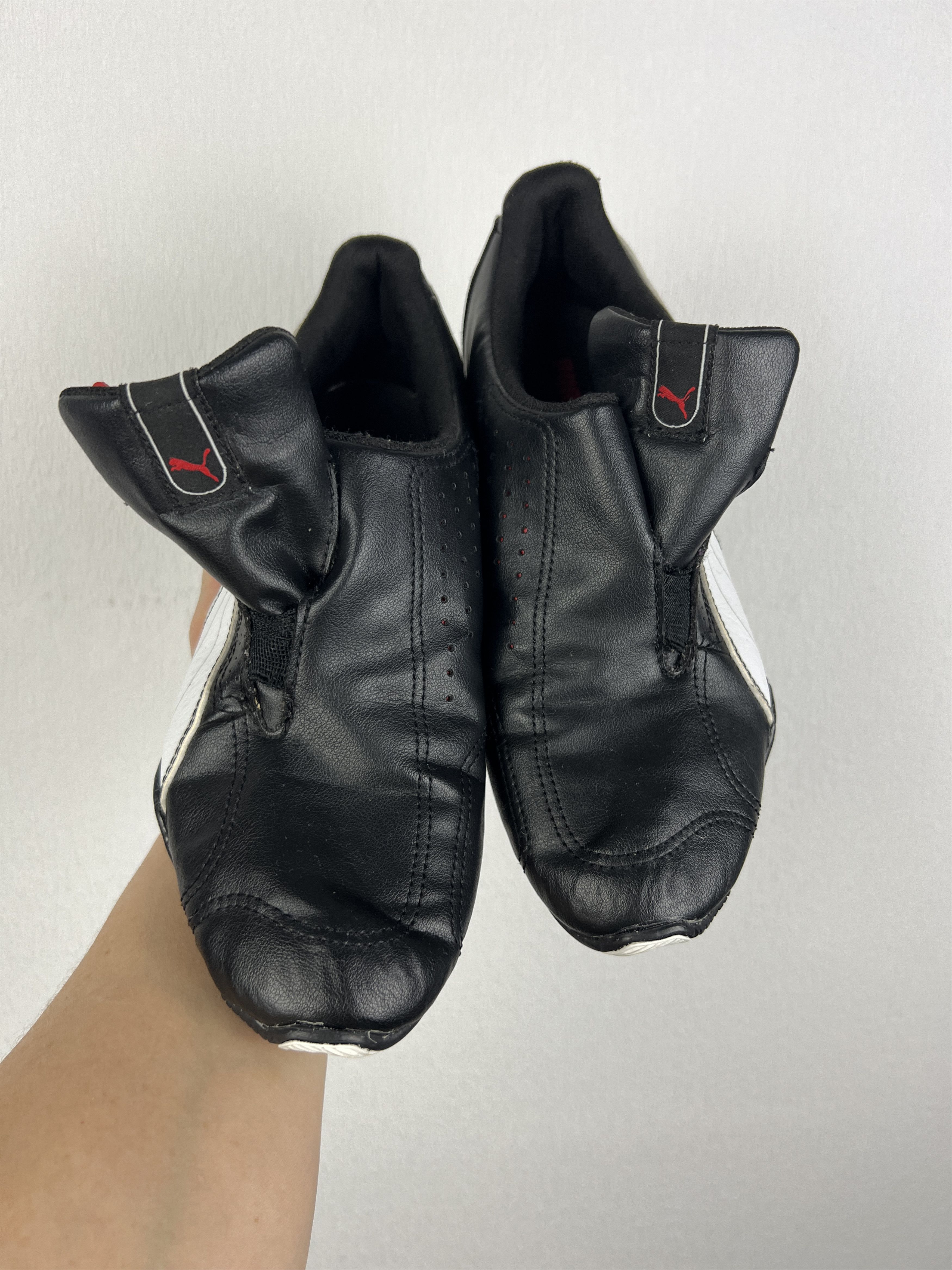 Puma Leather Black Sneakers Rare Boots Hype Y2K Mens US 7 EUR 39 Size US 7 / EU 40 - 4 Thumbnail