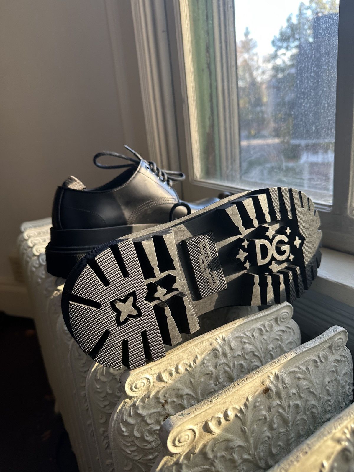 Dolce & Gabbana Brand New Dolce and Gabbana Black Platform Leather Shoes Size US 8.5 / EU 41-42 - 4 Thumbnail