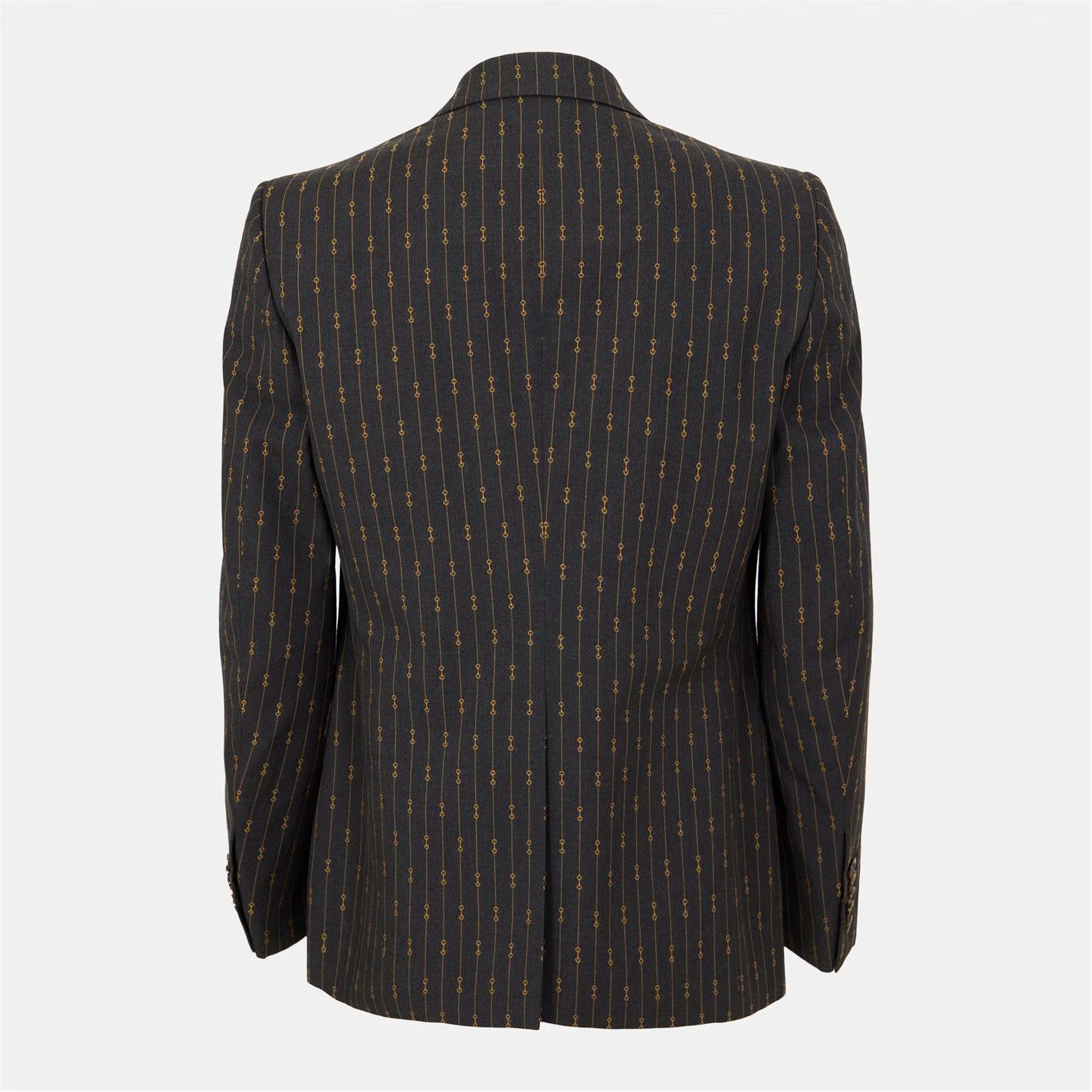 Gucci o1g2r1mq0426 Horsebit Striped Wool Blazer in Dark Grey/Beige Size US S / EU 44-46 / 1 - 2 Thumbnail