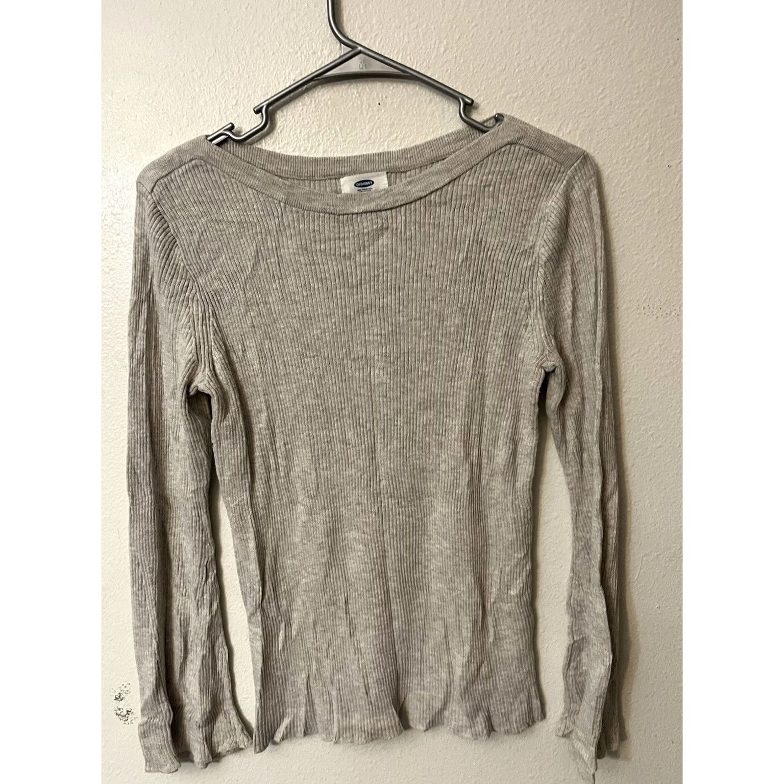 Old Navy Old Navy Pullover Sweatshirt Shirt Womens Small Gray Long Sleeve Ribbed Cotton Blend Pullover Debris-Free Vintage not specified Womens Size S / US 4 / IT 40 - 2 Thumbnail