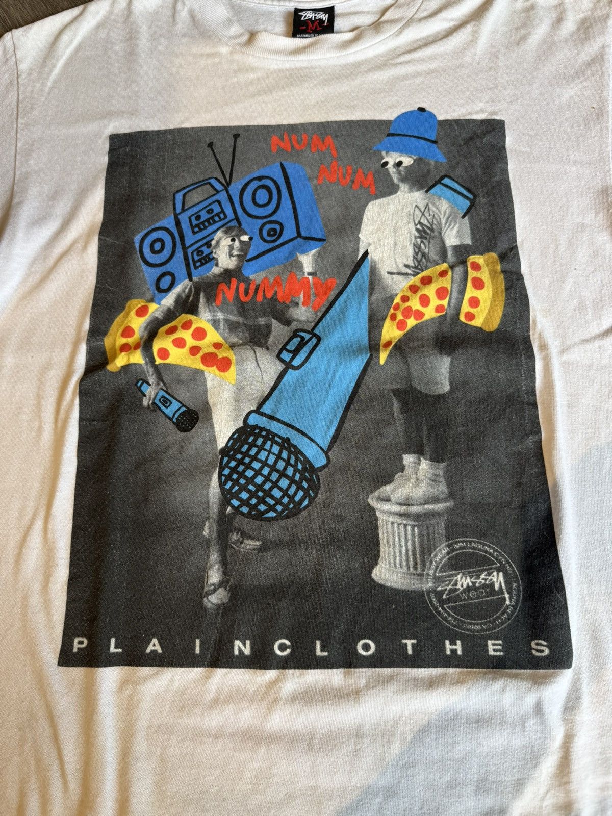 Stussy VINTAGE STUSSY X REAS NUM NUM MUMMY PIZZA BOYS T SHIRT Size US M / EU 48-50 / 2 - 3 Thumbnail