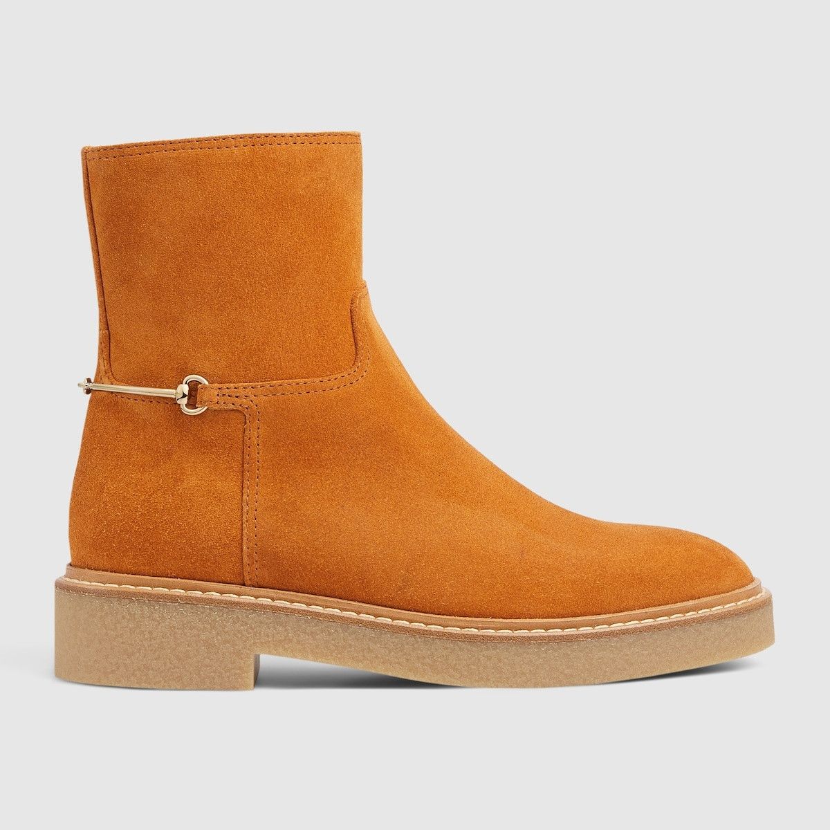 oc11z1025 Slim Horsebit Ankle Boots in Brown