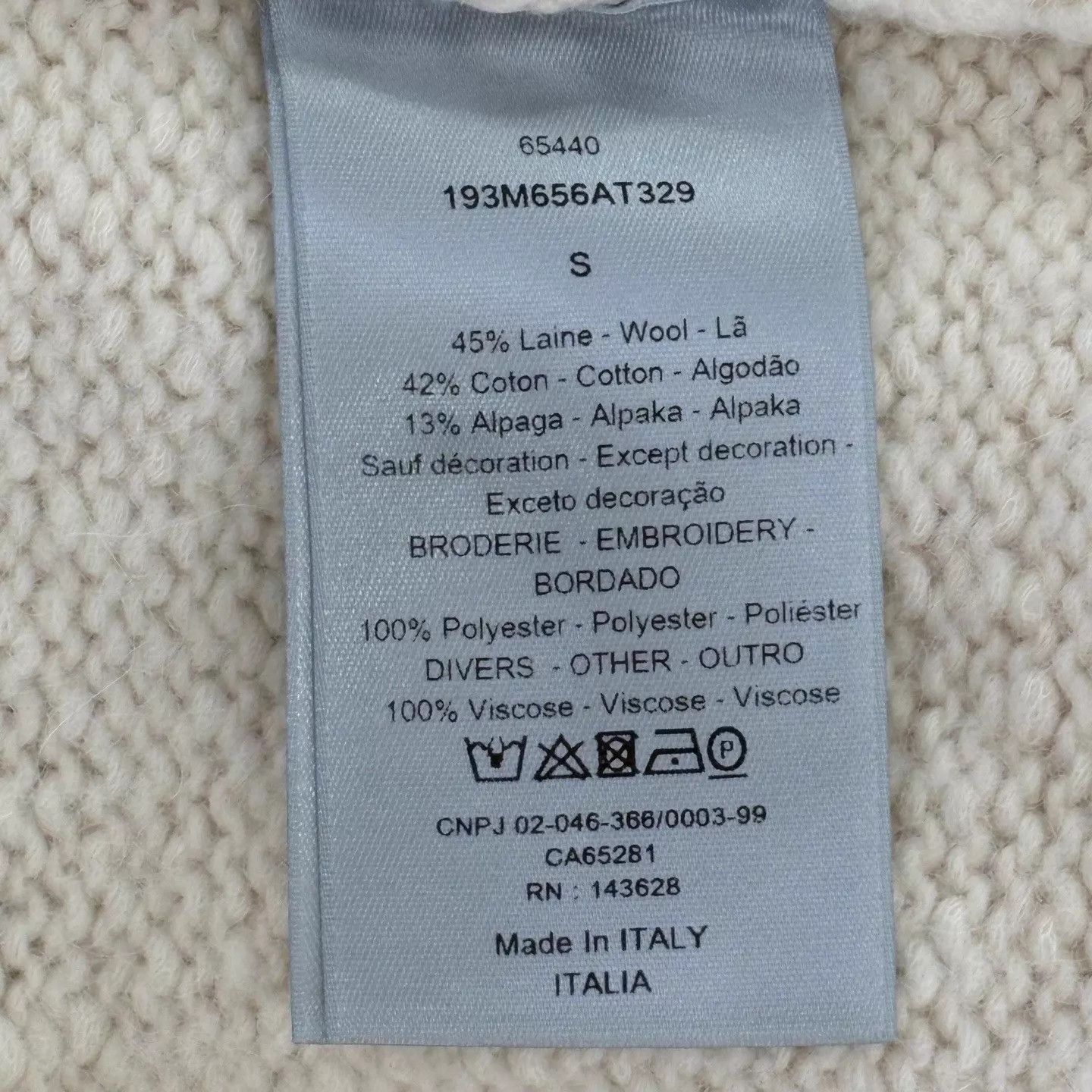 Dior Dior x Kenny Scharf Beige Wool Sweater S (Goat Embroidery) Size US S / EU 44-46 / 1 - 4 Thumbnail