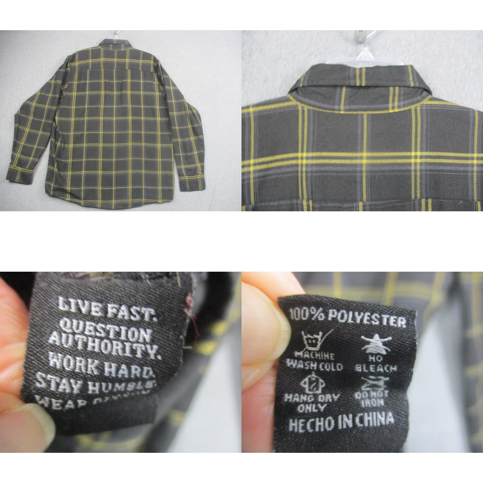 Vintage Dixxon Flannel Company Shirt Mens 2XL Gray Yellow Plaid 4WP Exclusive Button Size US XXL / EU 58 / 5 - 9 Thumbnail