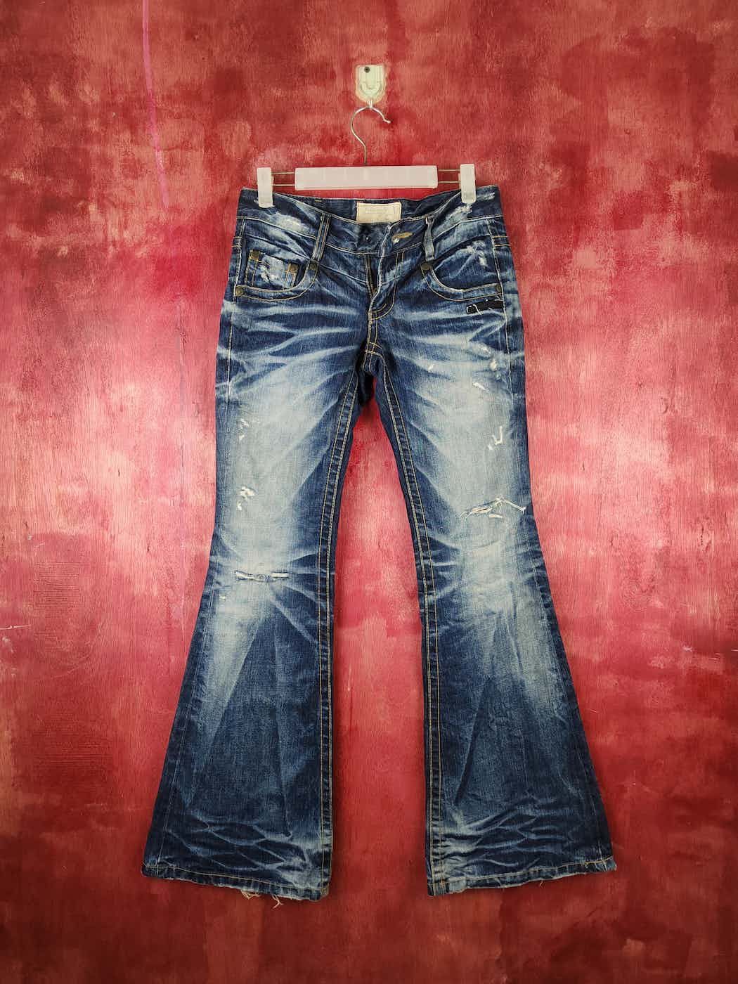 If Six Was Nine DL Lolita Distressed faded ripped Bootcut jeans Denim #S1539 Size 28" / US 6 / IT 42 - 14 Thumbnail