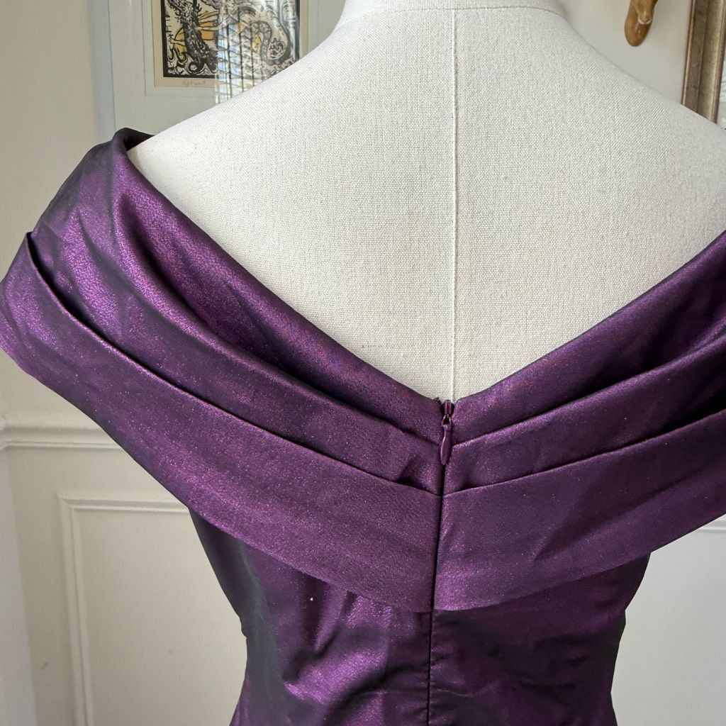 Other Cachet Ruched Dress Purple Metallic Evening Cocktail 6 Size M / US 6-8 / IT 42-44 - 6 Thumbnail