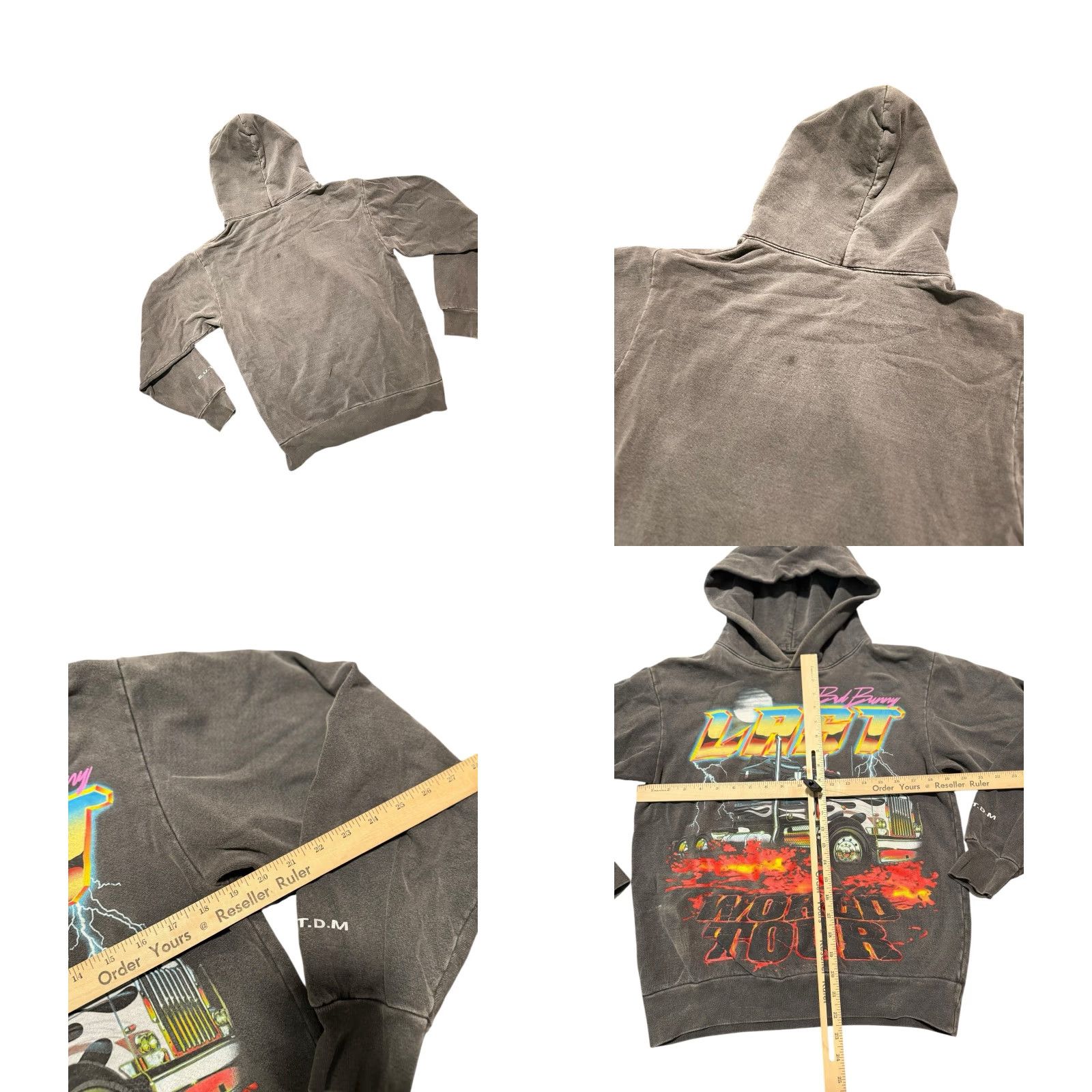 Vintage VINTAGE Bad Bunny El Último Tour Del Mundo 2022 Hoodie Trucker Graphic Size S Black Unisex Adults Cotton Pullover Graphic Print Skull Mens Size US S / EU 44-46 / 1 - 9 Thumbnail