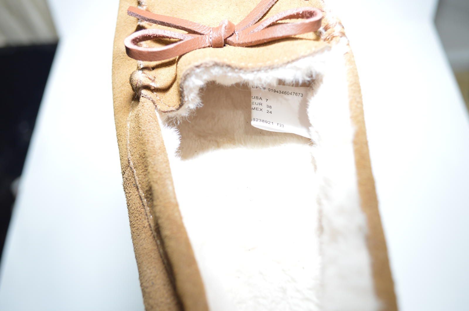 Designer Women's Moccasin Suede Slippers - 8.5 - Cozy Faux Fur Lining Size ONE SIZE - 4 Thumbnail