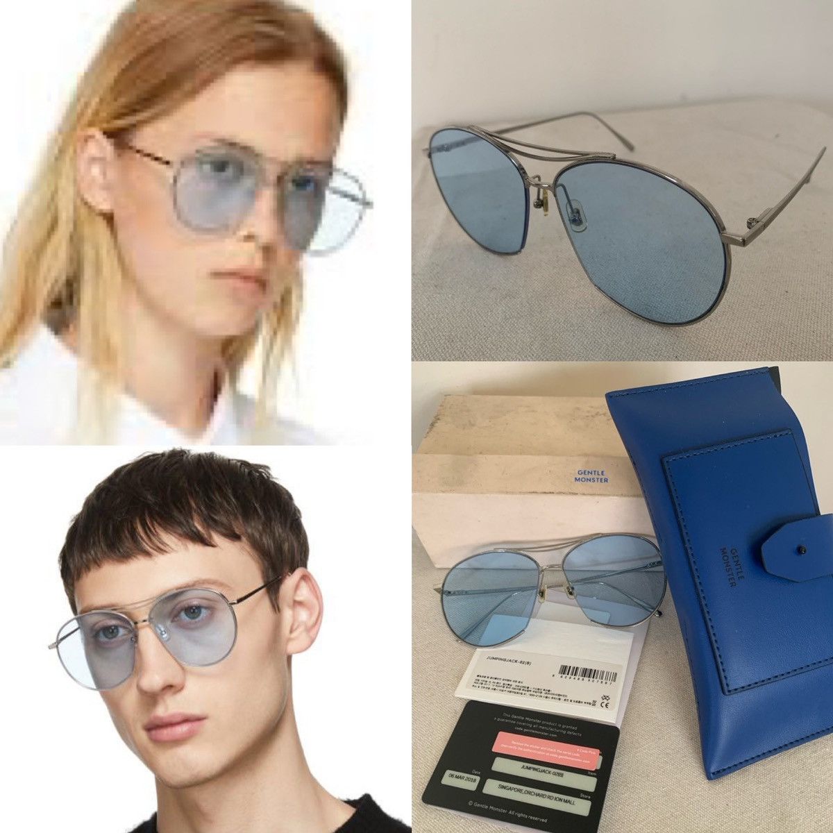 GENTLE MONSTER　RANNY RING　サングラス　ピンクレンズ Gentle Monster Silver and Pink Ranny Ring Sunglasses Gentle