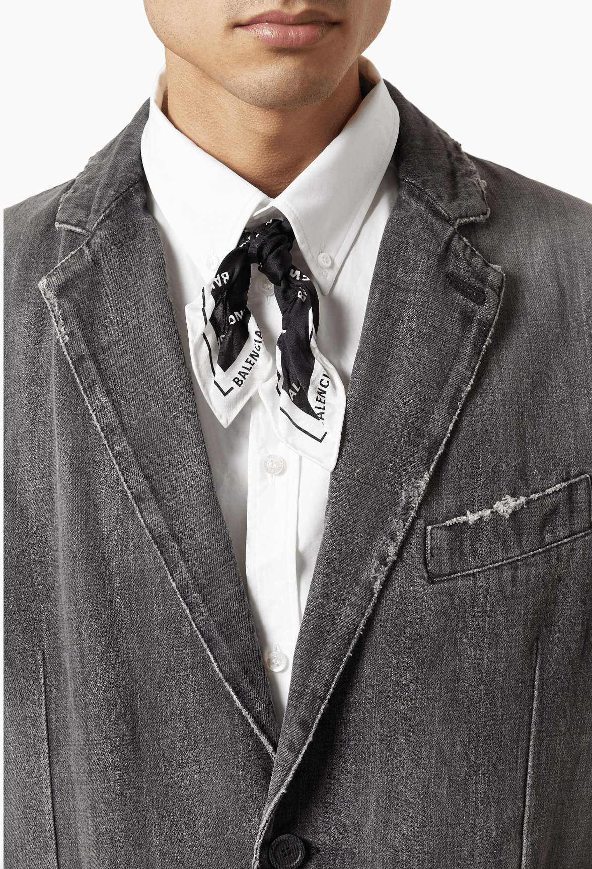 Balenciaga o1rshd1 Q:2/OS/ SC All Over Cropped Jacquard BB Monogram Tie Size ONE SIZE - 4 Thumbnail