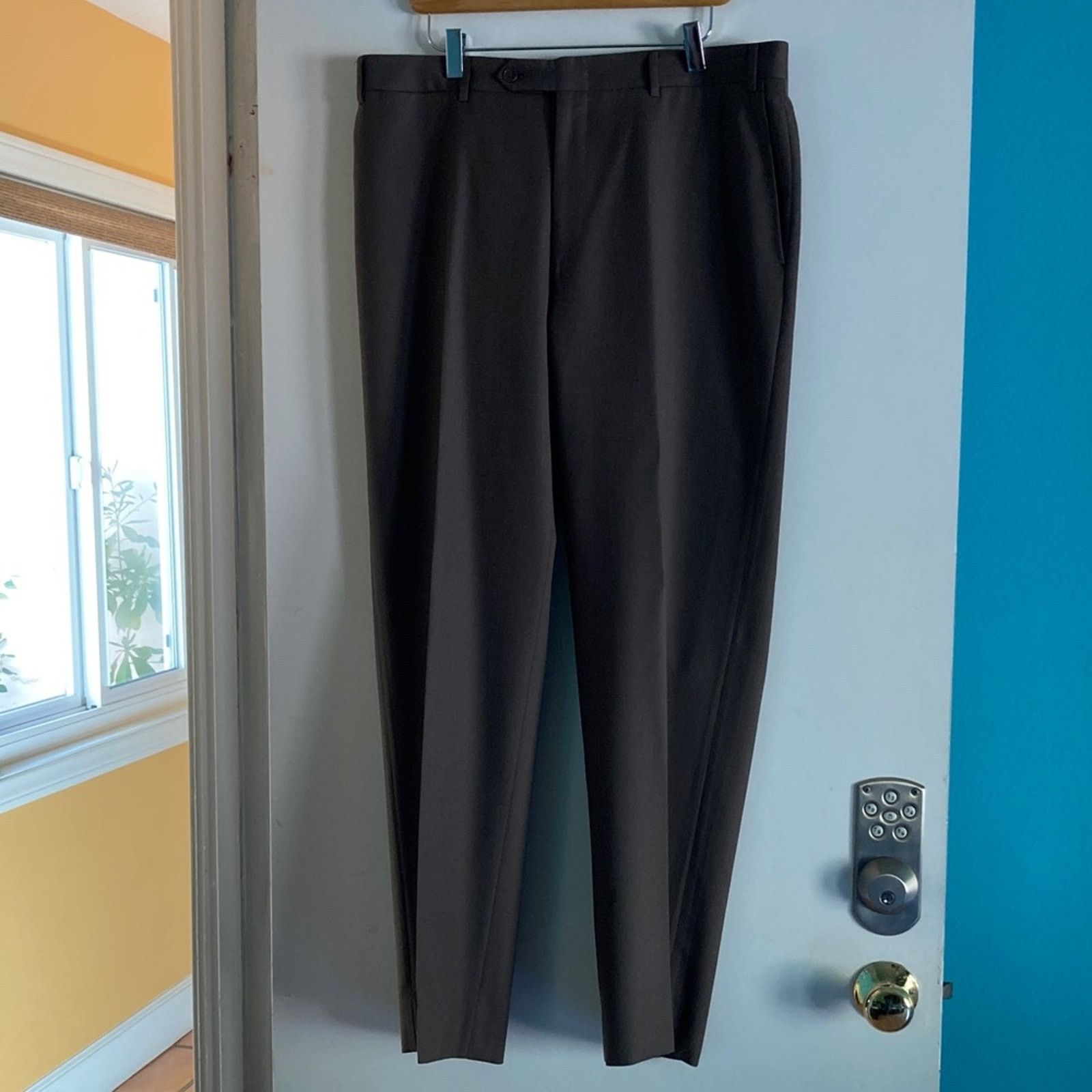 Canali Canali Mens Size 36 X 32 Brown 100% Wool Trousers Dress Pant Size 36R - 2 Thumbnail