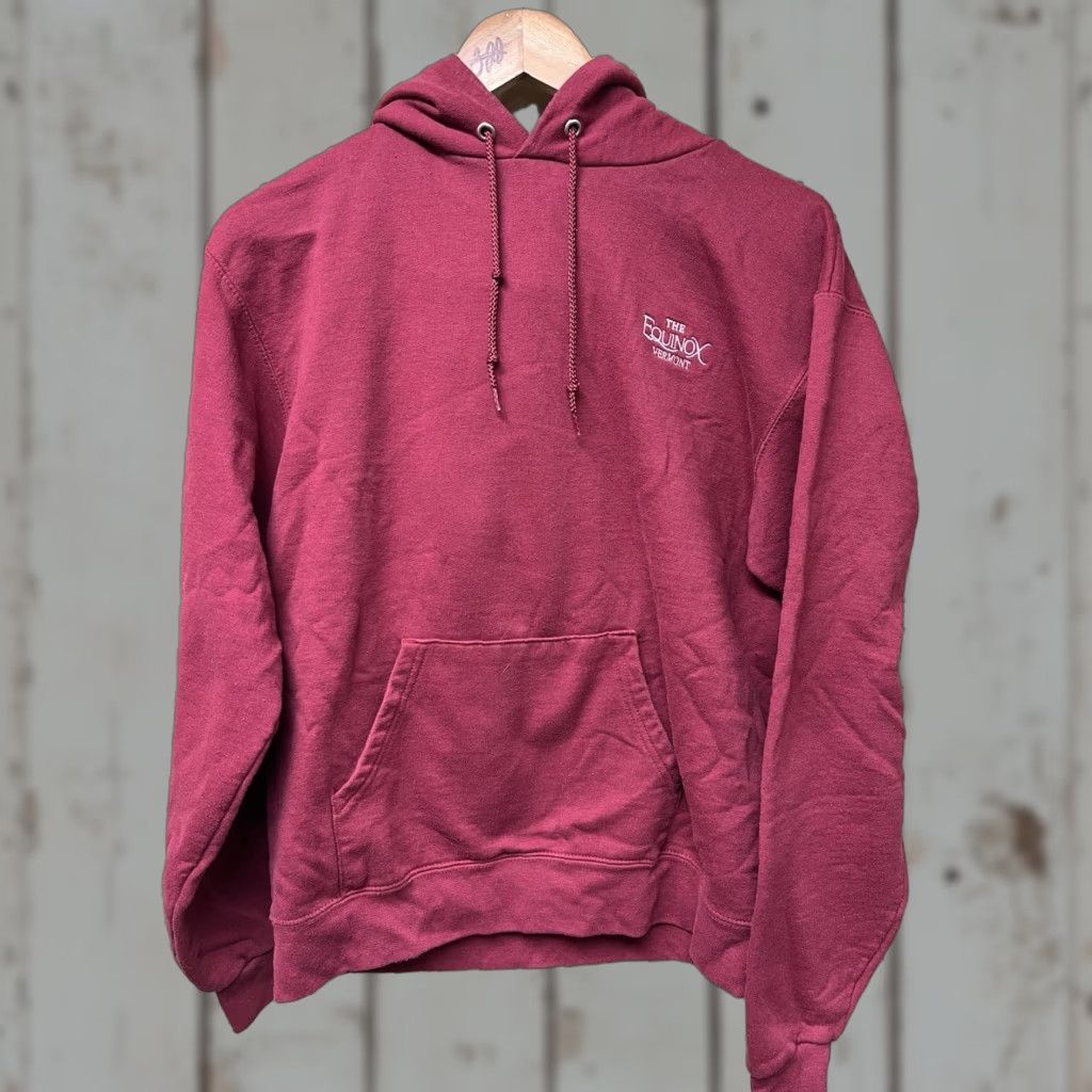 Champion Champion Hoodie Mens M Red Embroidered Chest Pullover Equinox Resort Vermont 90s? Size US M / EU 48-50 / 2 - 1 Thumbnail