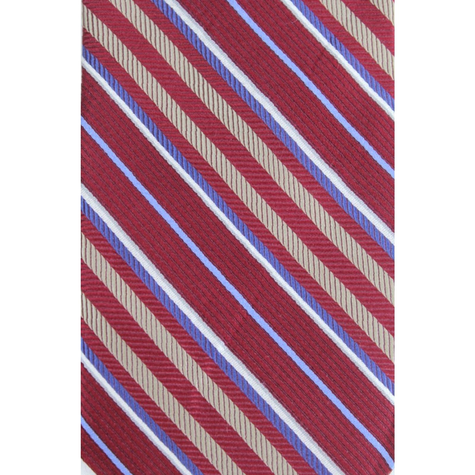 Robert Talbott Chelsea Talbott Robert Talbott Chelsea Necktie Men Silk Red Blue Stripes Designer USA 59" Long 4" Wide Size ONE SIZE - 2 Thumbnail