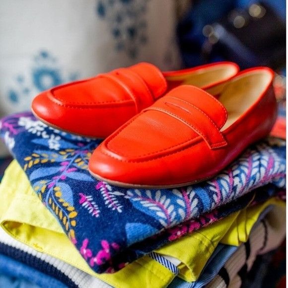 Talbots Talbots Jessie Red Nappa Leather Classic Penny Loafer Moc To Size US 9.5 / IT 39.5 - 1 Thumbnail