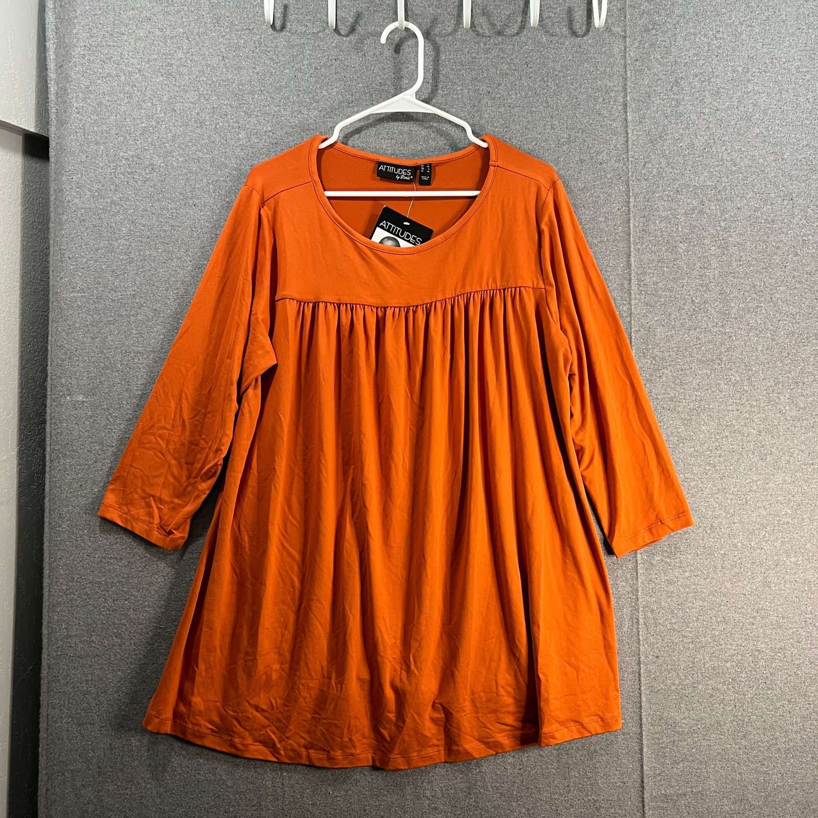 Other Attitudes by Renee Yummy Jersey 3/4 Sleeve Flounce Top Size L / US 10 / IT 46 - 10 Thumbnail