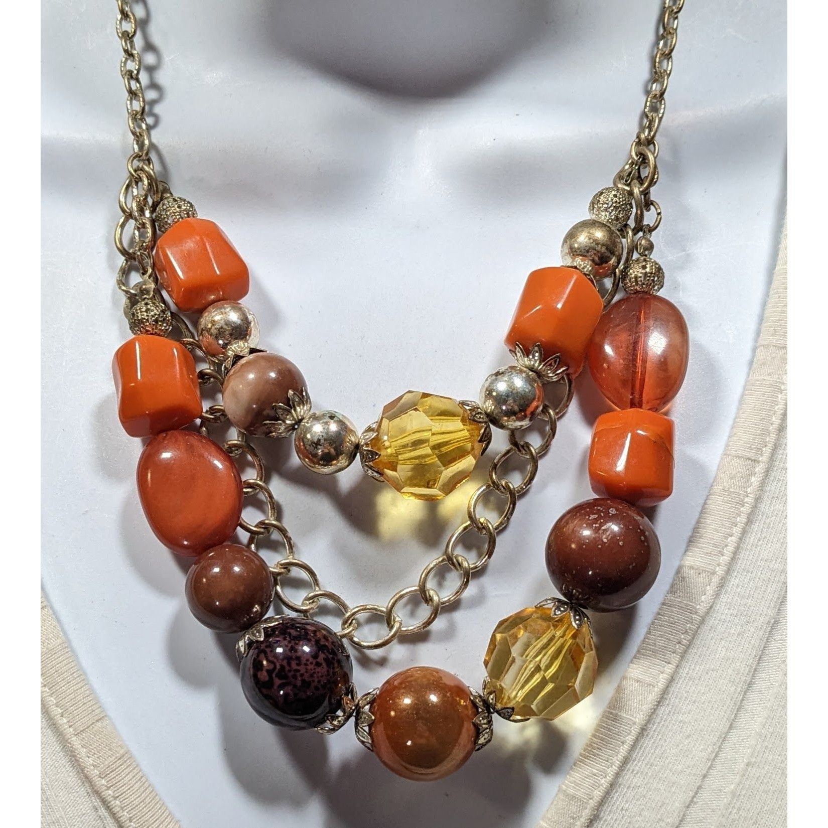 Other Chunky Earth Tone Beaded Layered Necklace Size ONE SIZE - 4 Thumbnail