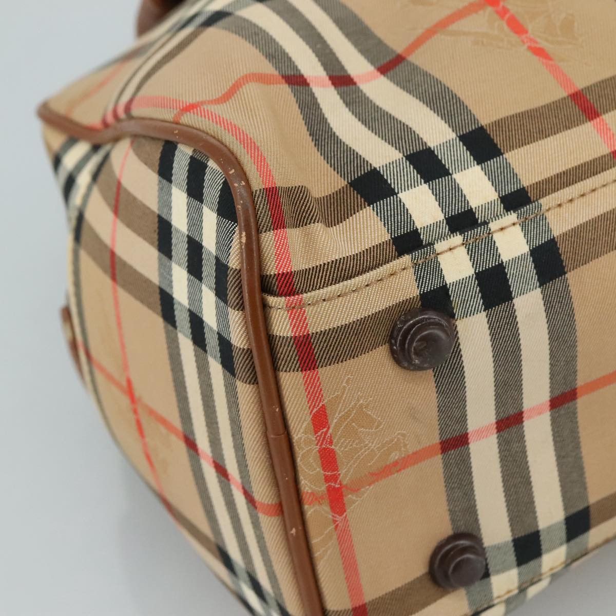 Burberry Nova Check Hand Bag Canvas Beige