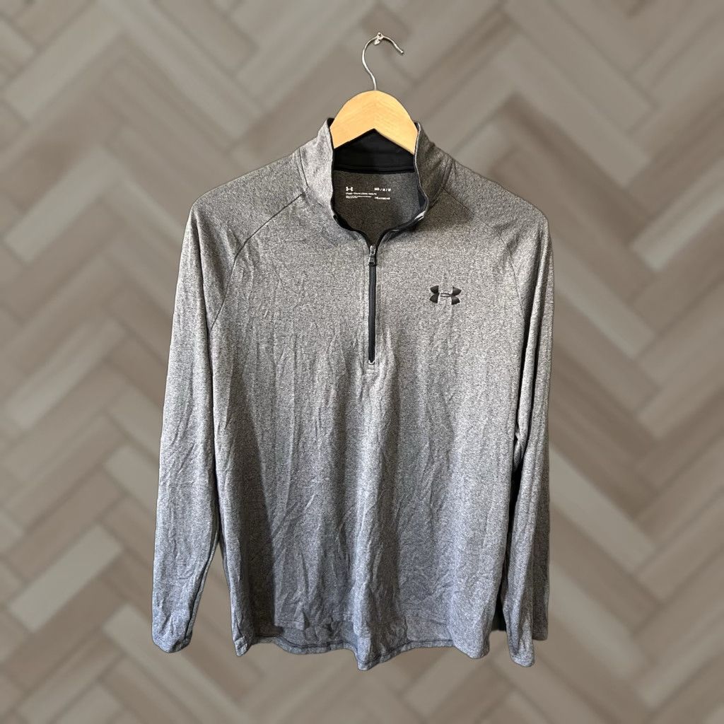 Under Armour Under Armour Mens Gray 1/2 Zip Mock Neck Lightweight Sweater Shirt M Size US M / EU 48-50 / 2 - 1 Thumbnail