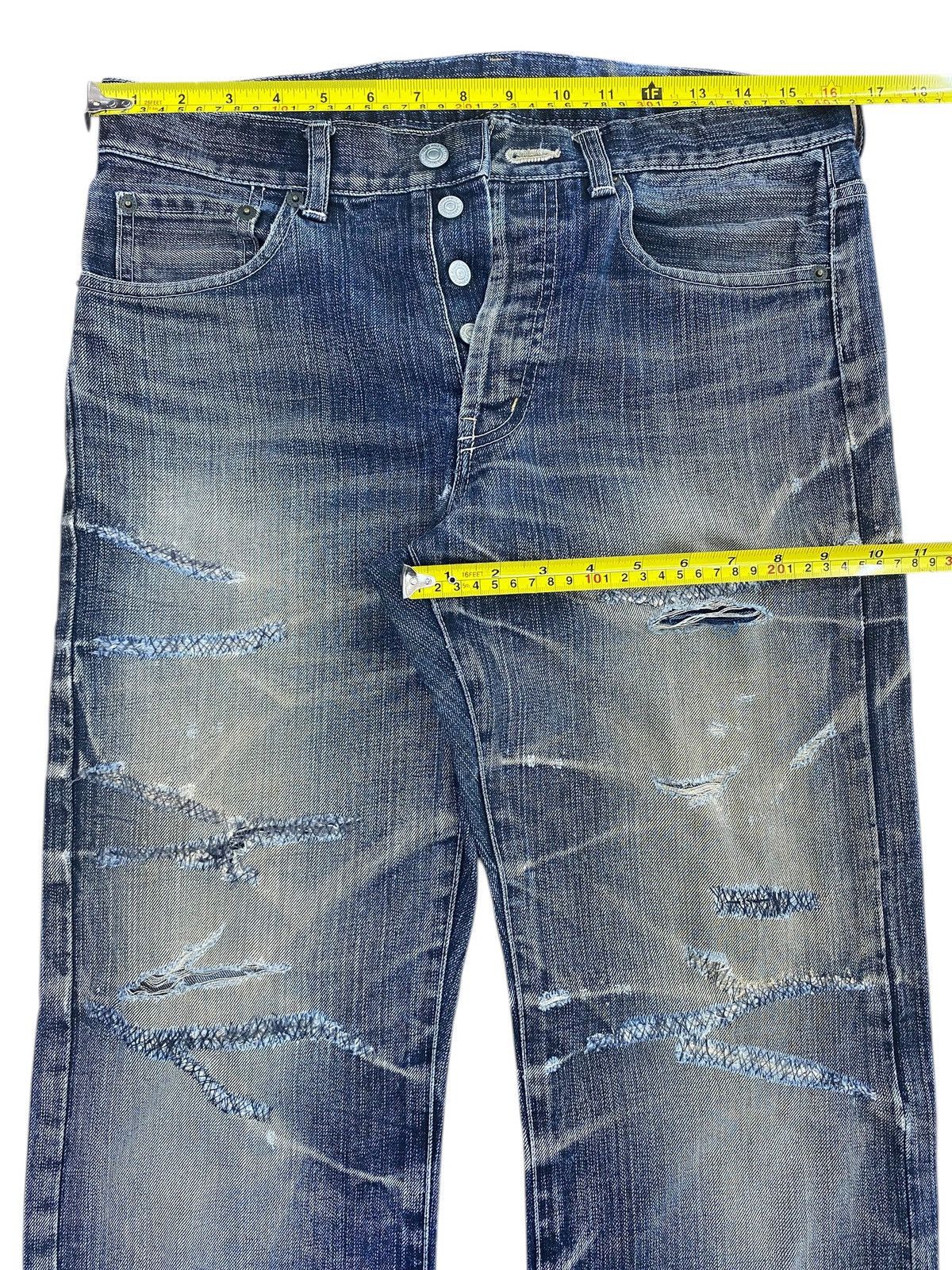 Japanese Brand Japanese Brand Whiskers Ripped Style Straight Cut Jeans Size US 33 - 5 Thumbnail