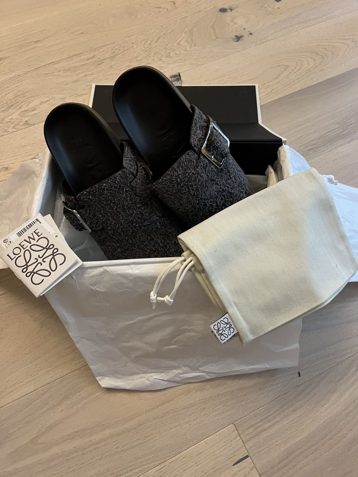 Loewe Loewe Ease Brushed Suede Buckle Dad’s Slipper Mules Size US 11 / EU 44 - 5 Thumbnail