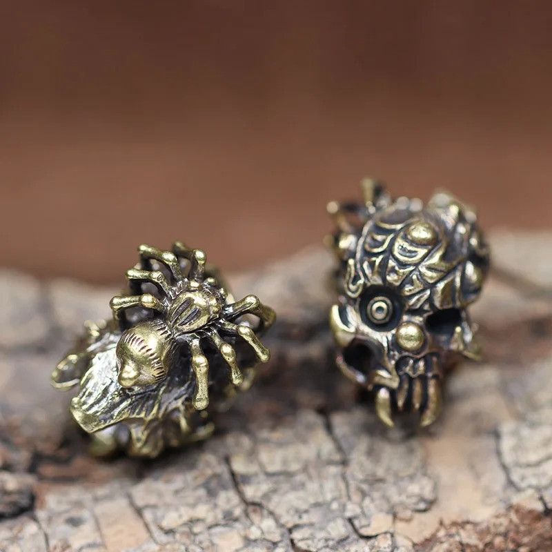 Handmade 3Pcs Spider Skull Knife Beads Paracord Bead Zipper Umbrella Size ONE SIZE - 4 Thumbnail