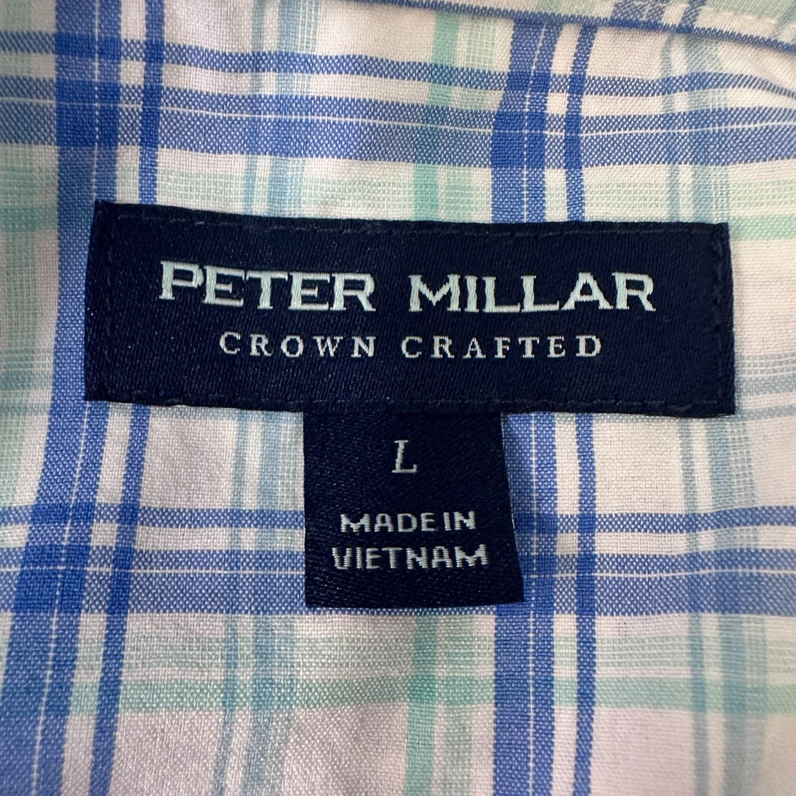 Peter Millar Peter Millar Crown Shirt Men's Large Blue Plaid Button-Up Size US L / EU 52-54 / 3 - 6 Thumbnail
