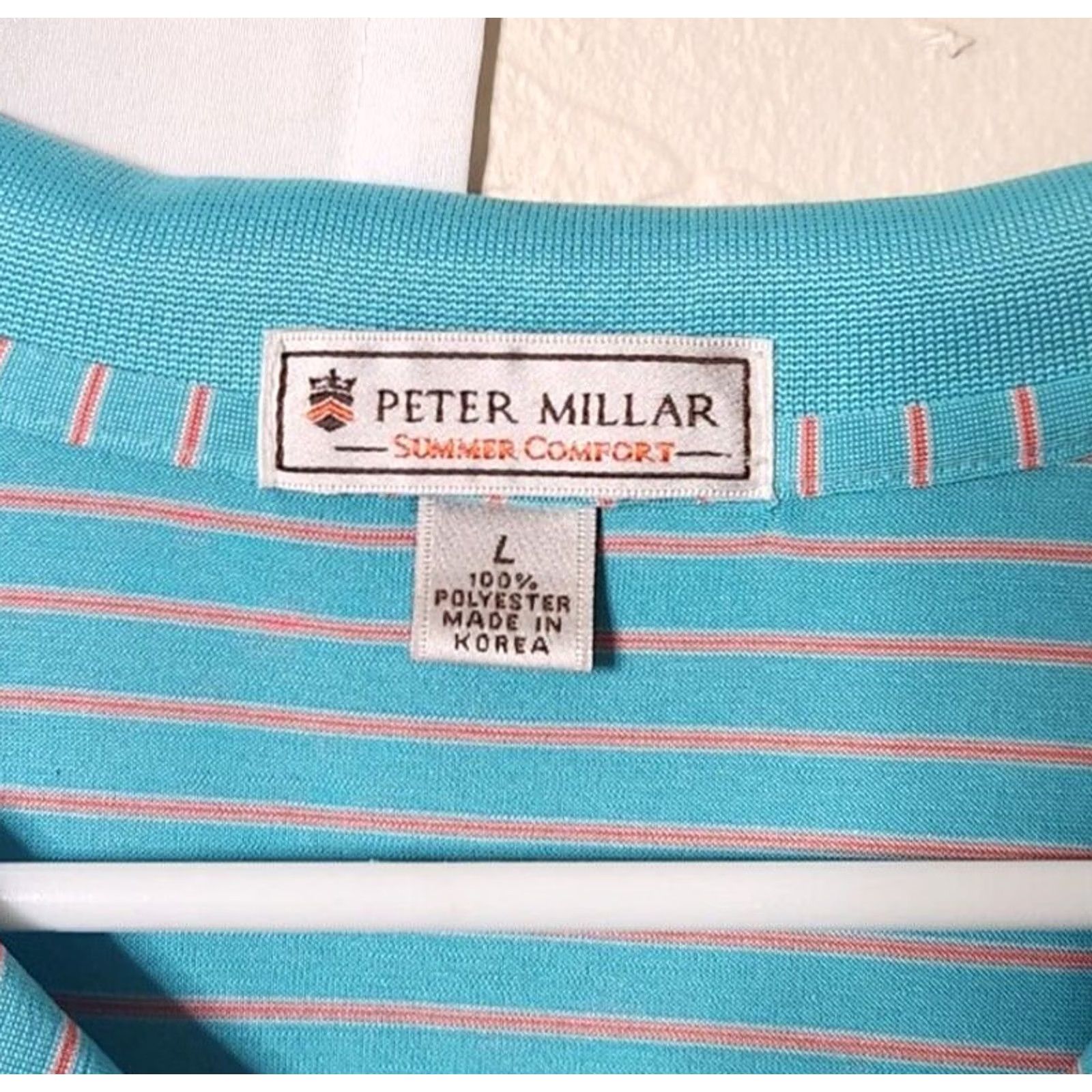 Peter Millar Peter Millar Mens L Golf Polo Shirt Short Sleeve Striped Blue Summer Comfort Size US L / EU 52-54 / 3 - 4 Thumbnail