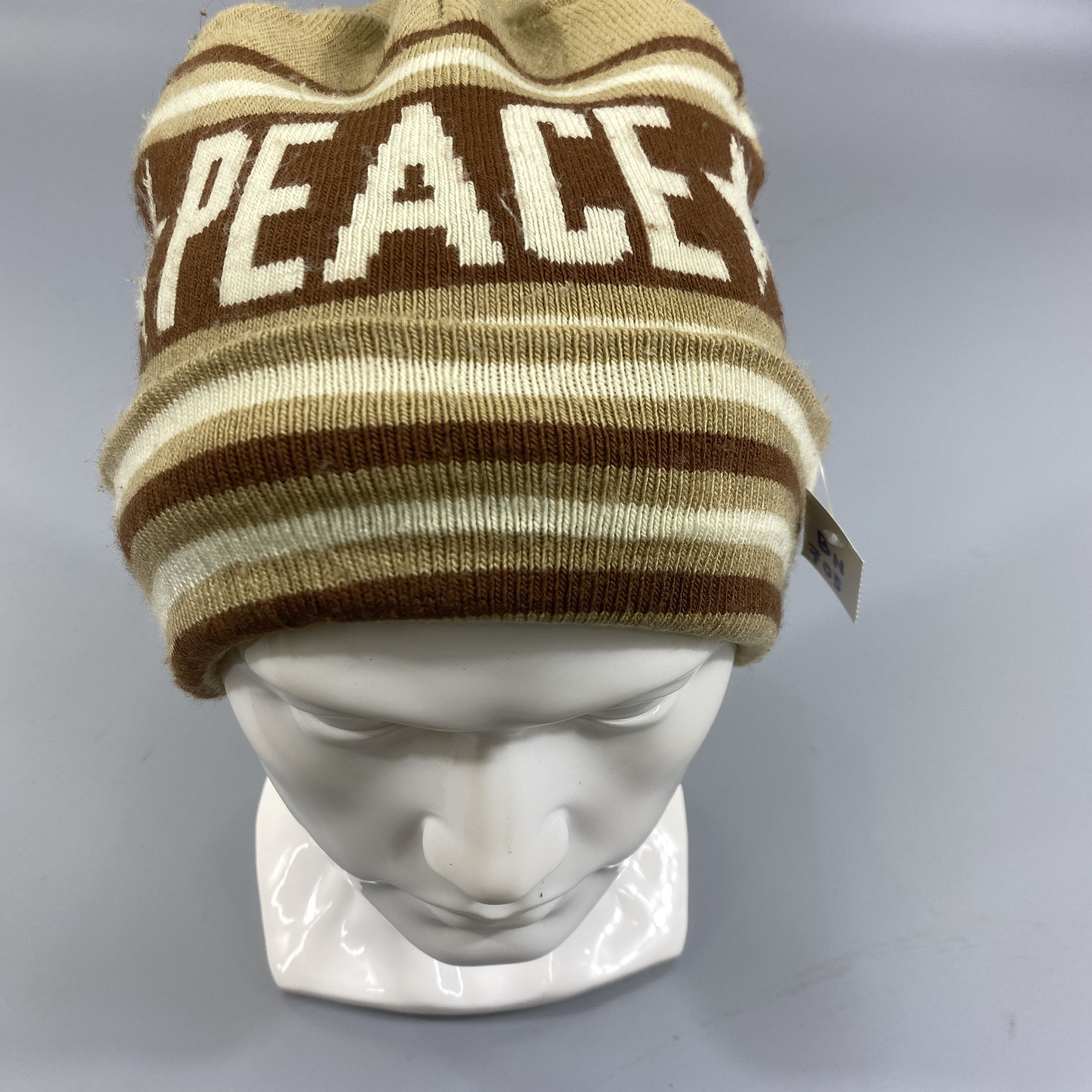 Japanese Brand Peace Stripped Beanie -BN705 Size ONE SIZE - 4 Thumbnail