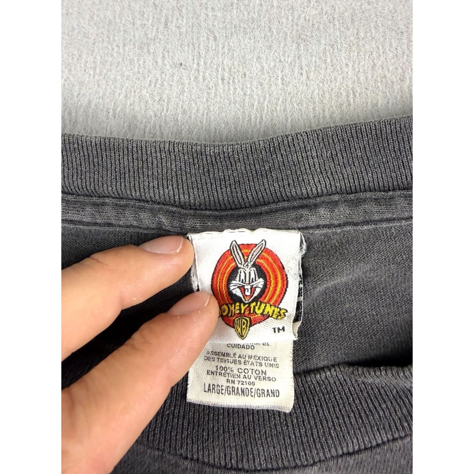 Vintage VINTAGE Looney Tunes Tasmanian Devil Taz T Shirt Dad 90s Black L Men Short Sleeve Crew Neck Cotton Shirt Mens Size US L / EU 52-54 / 3 - 5 Thumbnail