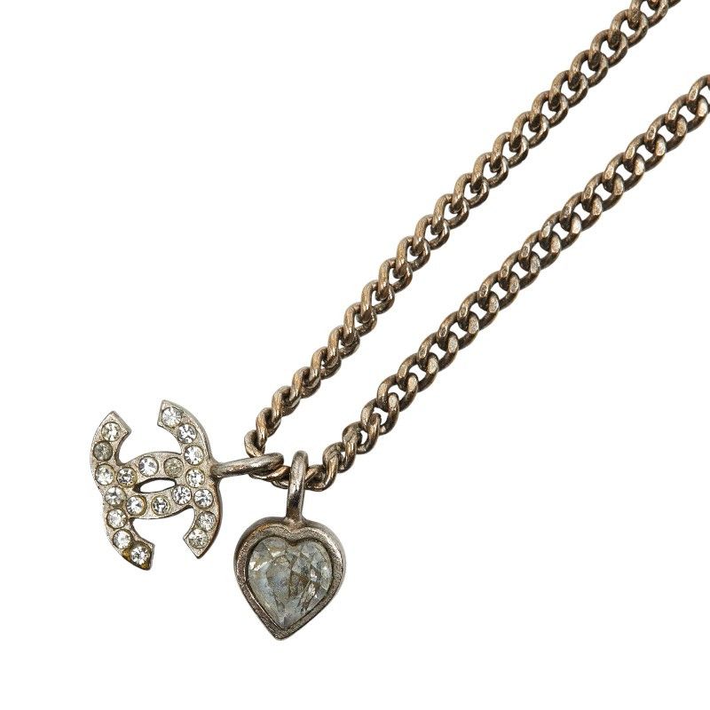 Chanel Chanel Coco Mark Heart Necklace Metal Necklace DUTY FREE for USA