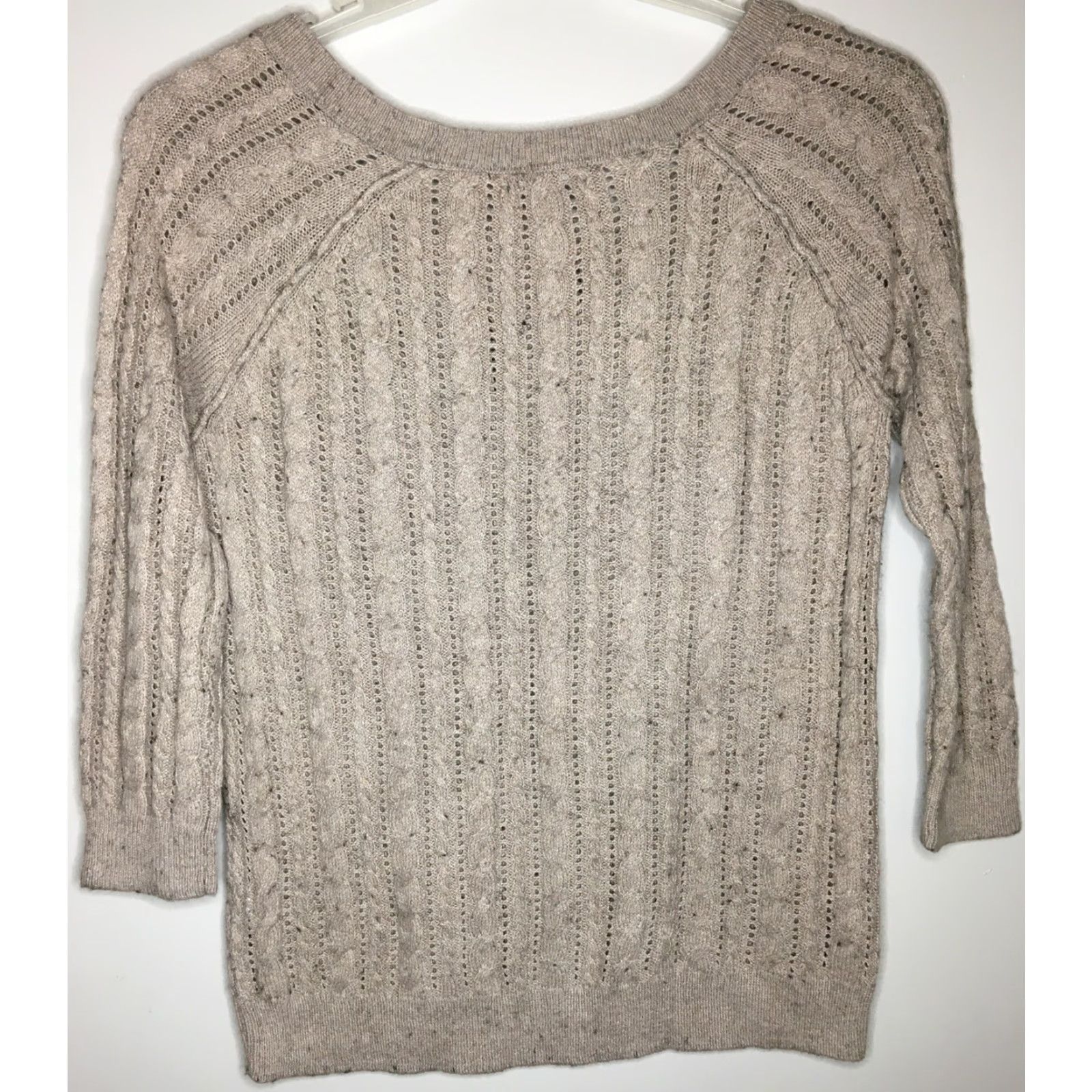 American Eagle Outfitters American Eagle Outfitters Women's Brown Cable-Knit Sweater Size XS Pullover Knit Round Neck 3/4 Sleeve Casual Vintage: No Size XS / US 0-2 / IT 36-38 - 5 Thumbnail