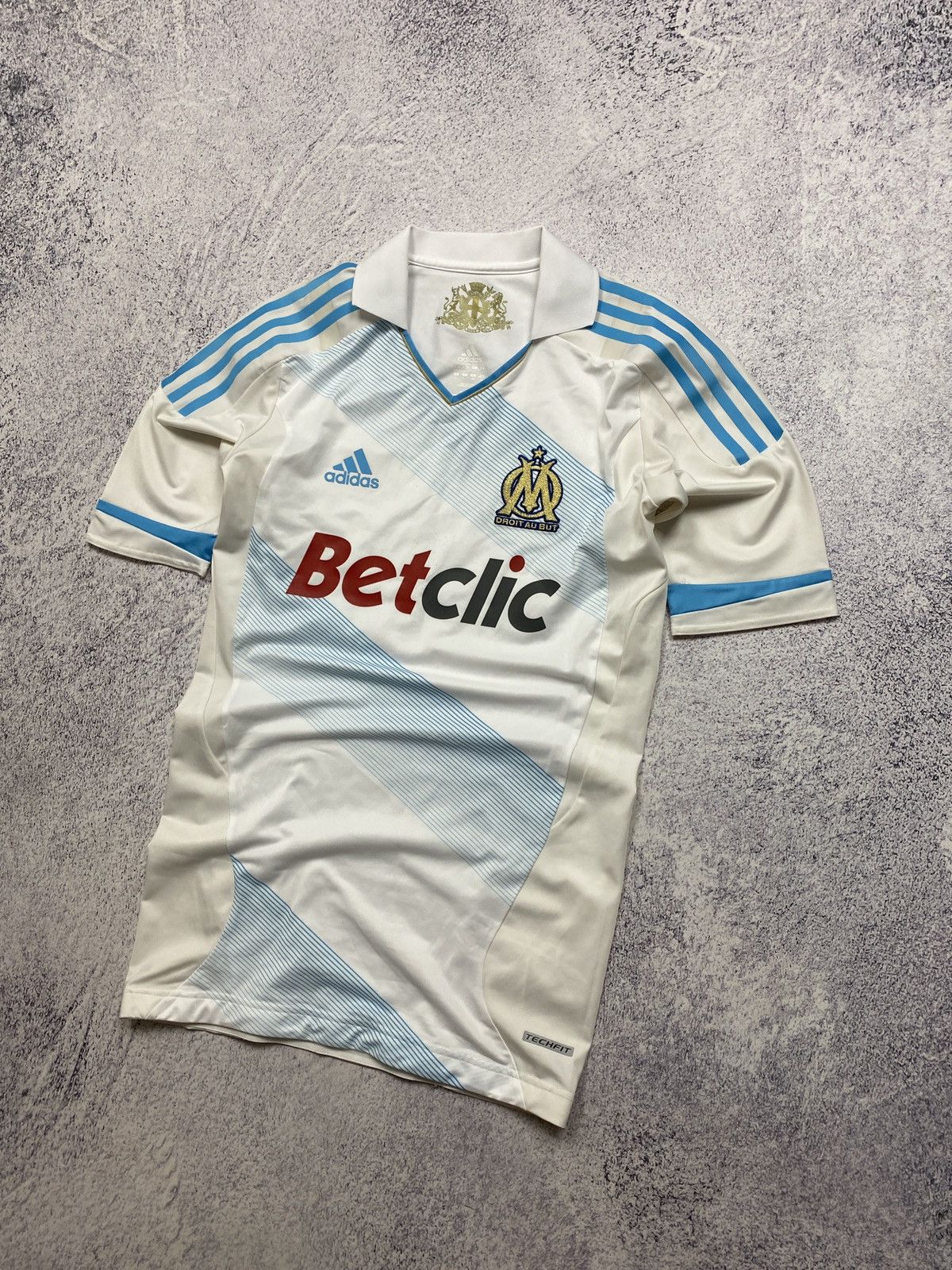 Adidas × Vintage Men’s Adidas Olympique Marseille 2011 home Jersey Techfit Size US L / EU 52-54 / 3 - 2 Thumbnail