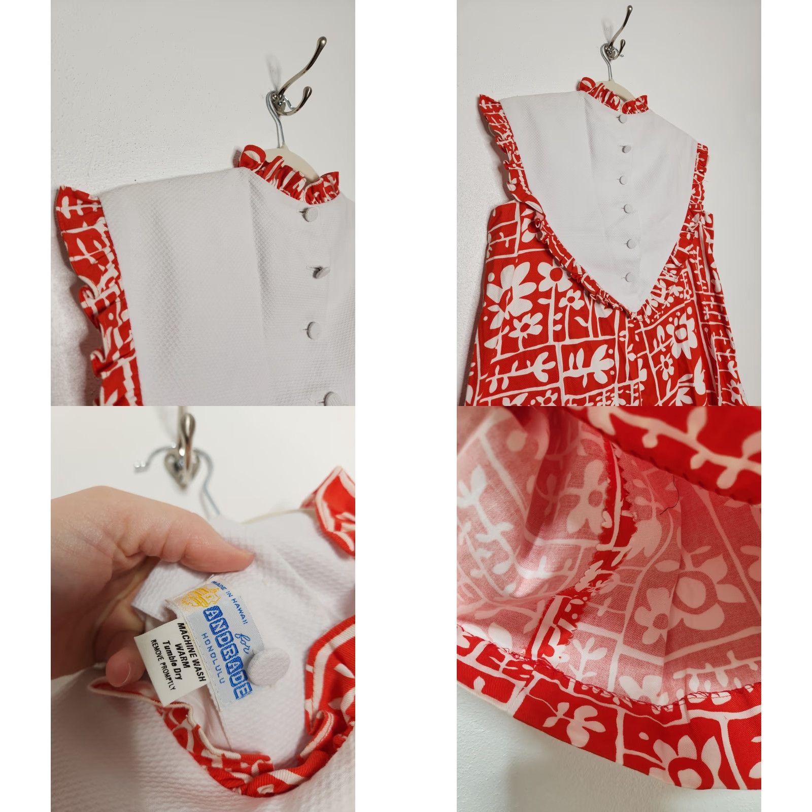 Vintage VINTAGE Andrade Dress Aloha Hawaii Maxi Red 70s Honolulu Beach Surf Sundress Women M Long Maxi Dress Womens Size M / US 6-8 / IT 42-44 - 9 Thumbnail
