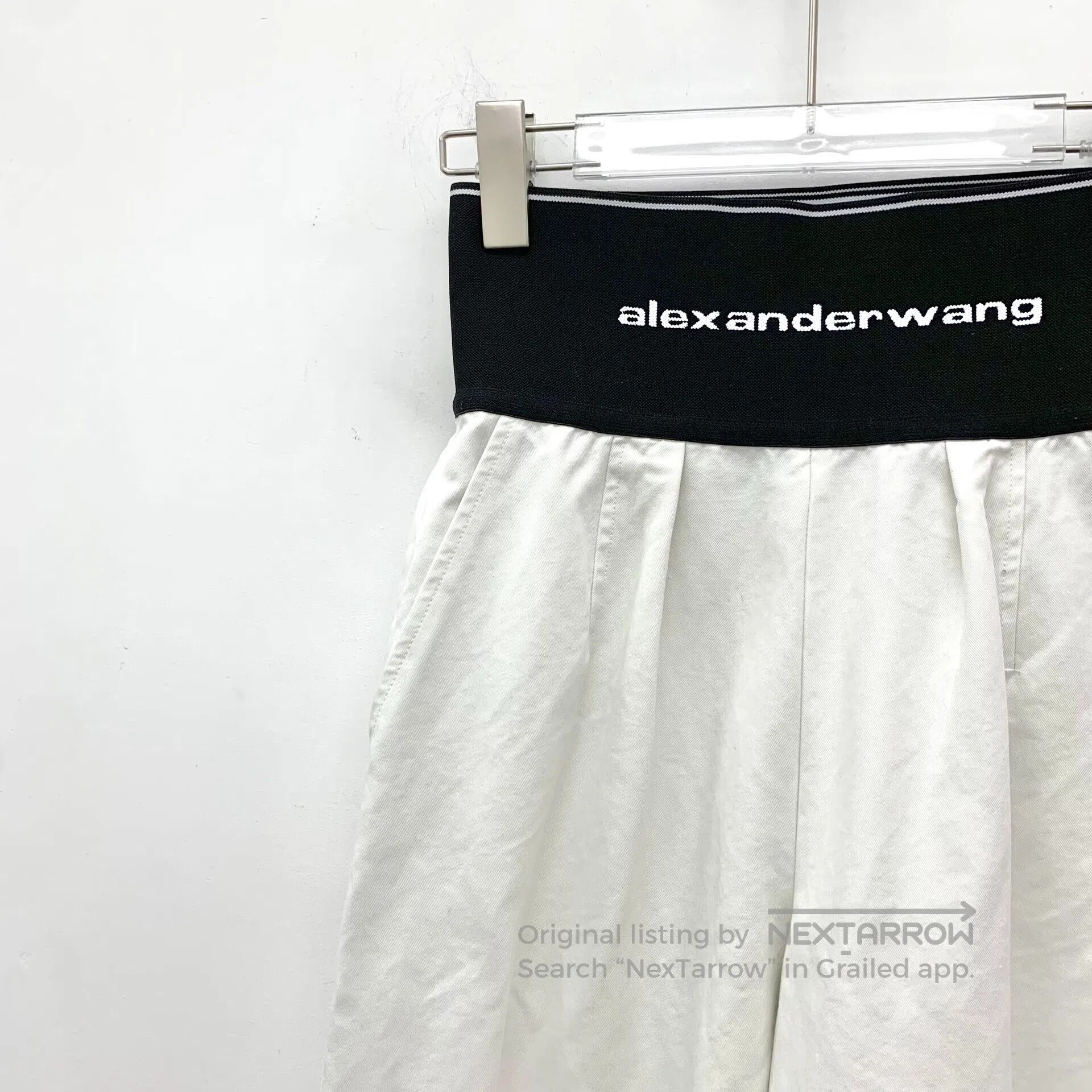 Alexander Wang Alexander Wang size XS White stretch logo lettering cotton Size US 27 - 3 Thumbnail