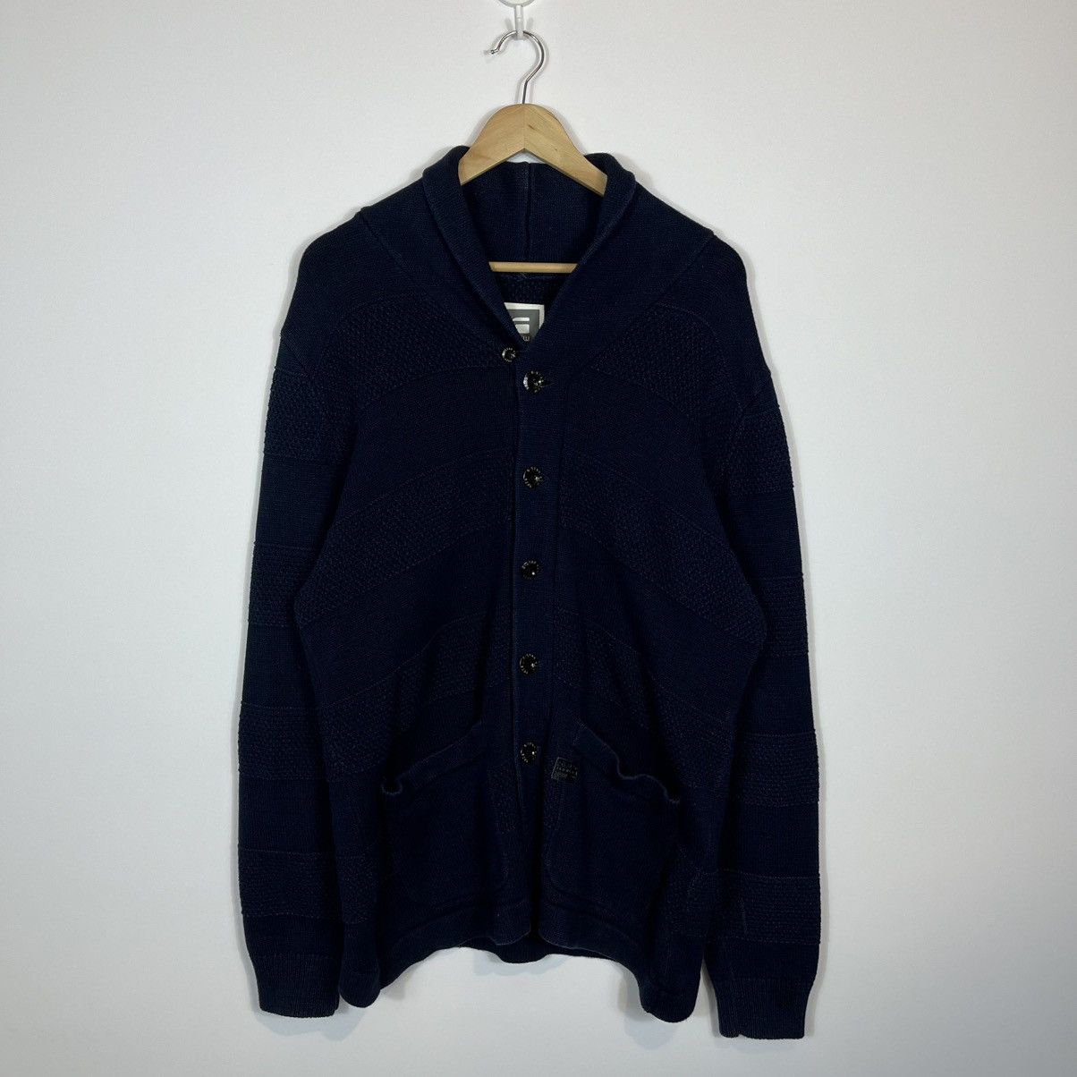 G-Star G-Star Raw Blue Renej Shawl Knitted Cardigan Sweater Y2K Size US XXL / EU 58 / 5 - 1 Thumbnail