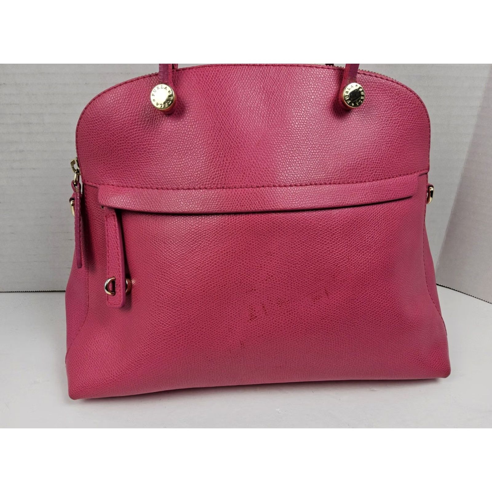 Furla Furla Pink Leather Satchel/Top Handle Bag Purse, Double Handle Crossbody Shoulder, Women, 14x9x5, Pre-owned Size ONE SIZE - 2 Thumbnail