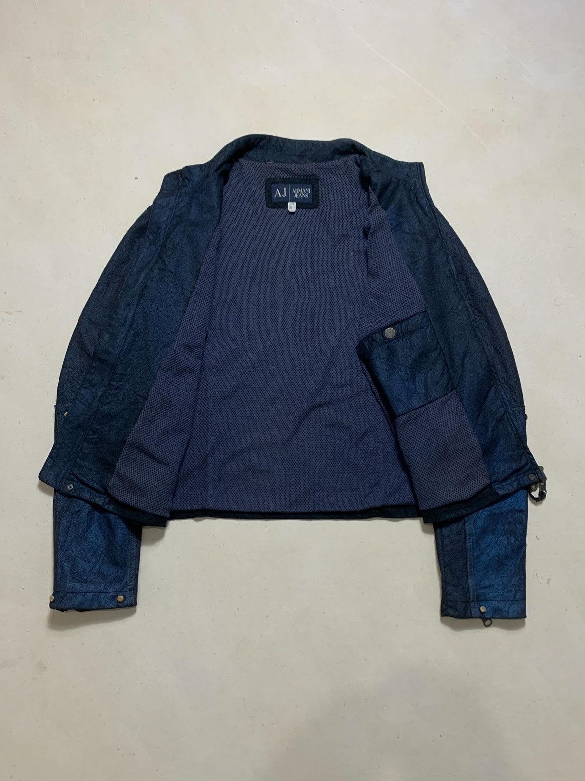 Armani Armani Jeans Navy Cracked Effect Faux Suede Size US L / EU 52-54 / 3 - 5 Thumbnail
