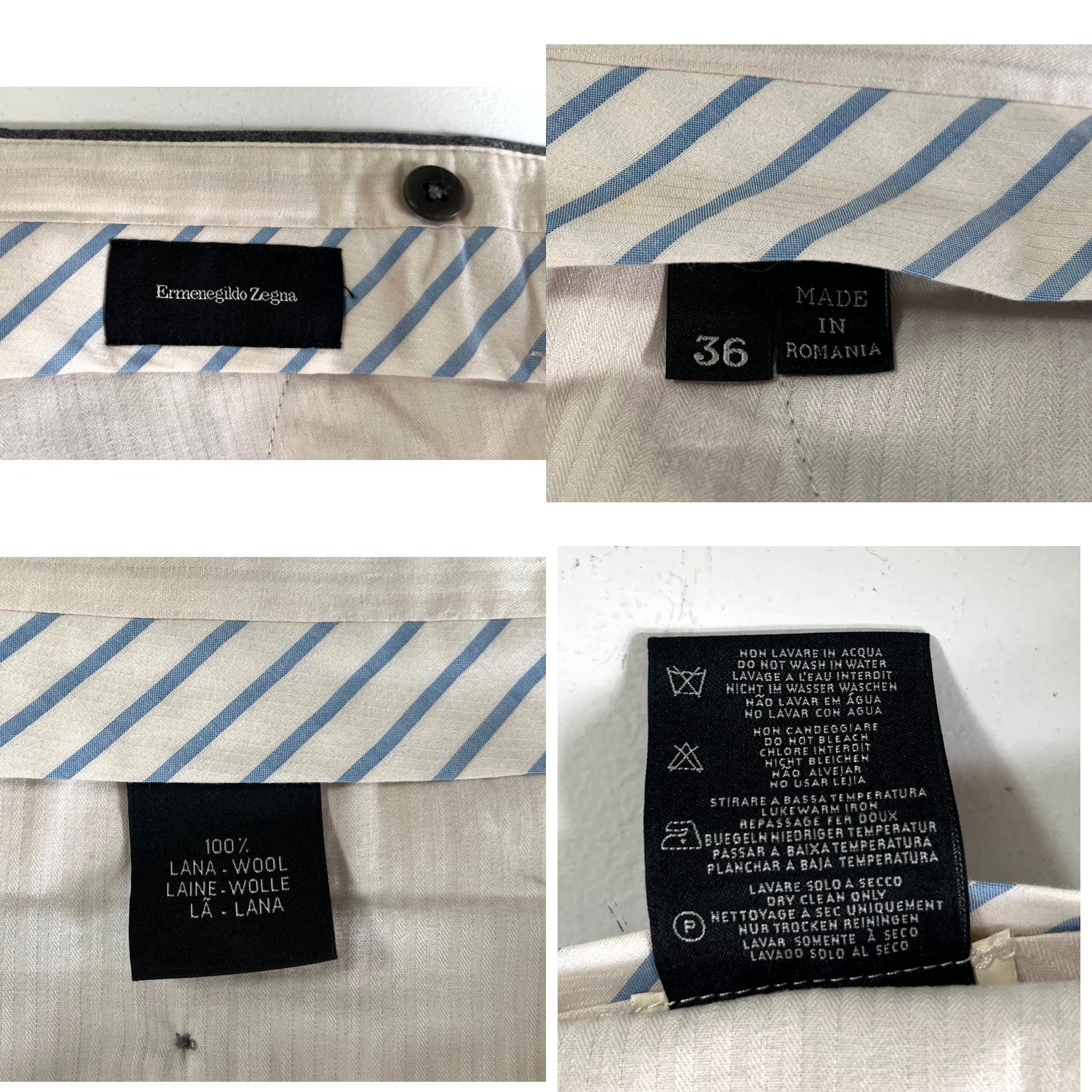 Ermenegildo Zegna VINTAGE Ermenegildo Zegna Pants Wool Dress Men's 36 Gray Size US 36 / EU 52 - 8 Thumbnail