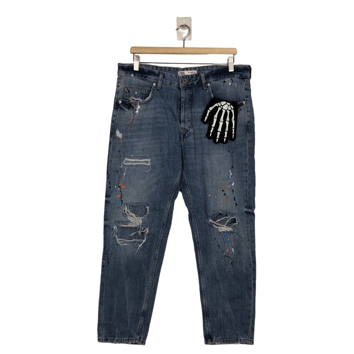 Japanese Brand 🔥RARE DISTRESSED DENIM JEANS ZARA DESIGNER Size US 34 / EU 50 - 1 Thumbnail