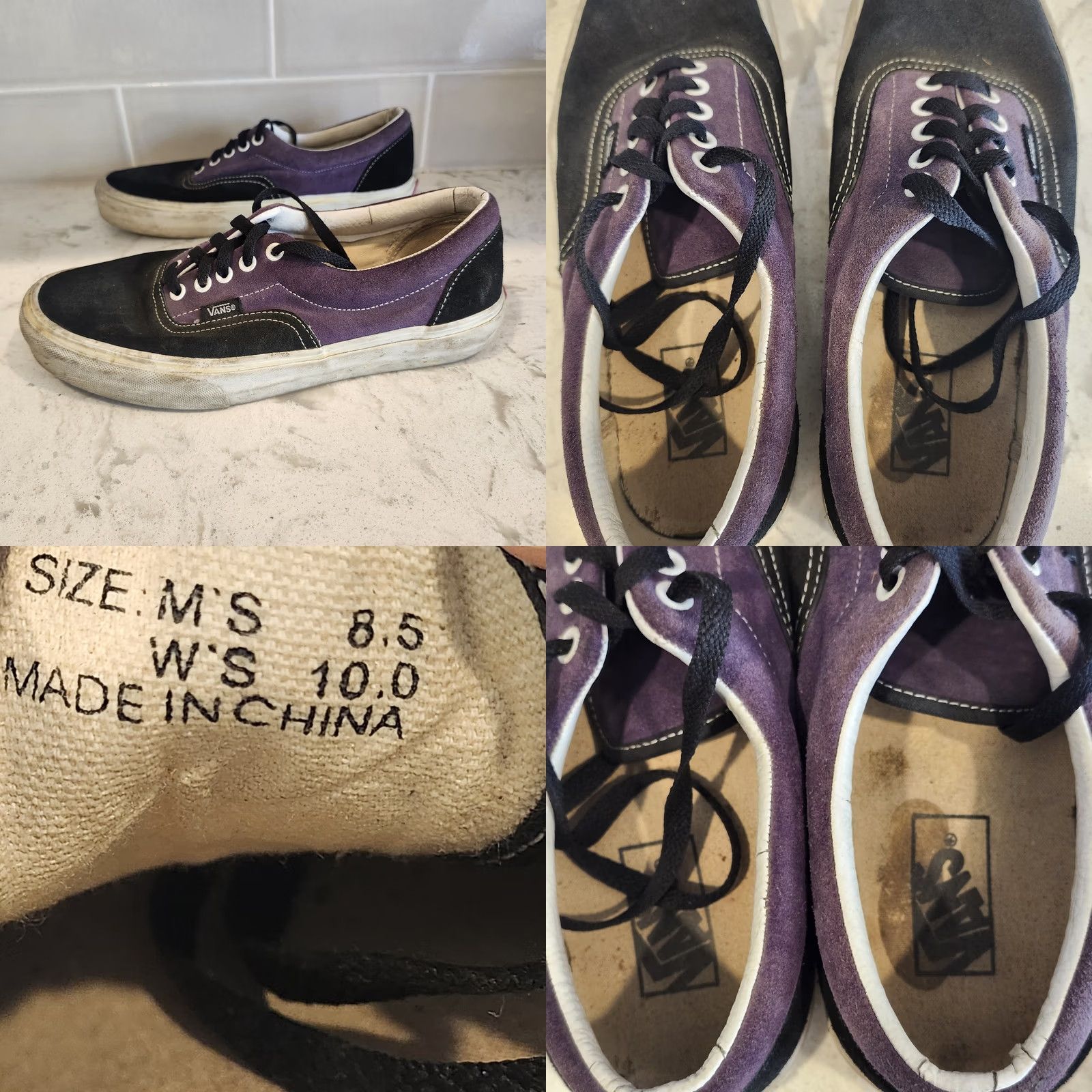 Vans VANS Era Purple Black Low Top Skate Shoes Mens 8.5 Canvas Suede Era Classic Comfort Sneaker Lace Up Shoes Mens Womens Size US M / EU 48-50 / 2 - 8 Thumbnail