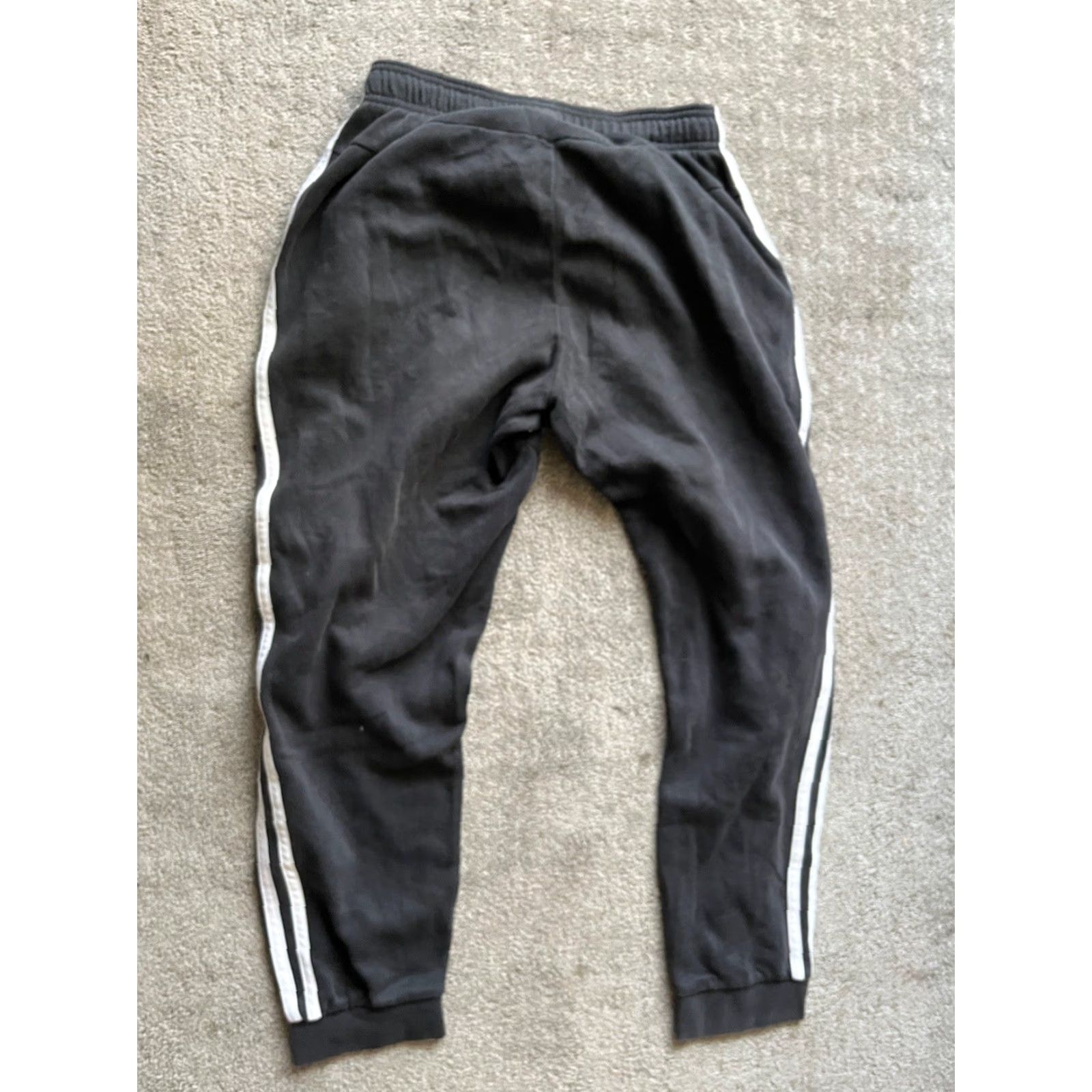 Adidas Adidas Sweatpants Black Solid Logo Mens Small 28in Inseam ClimaCool Fleece Activewear Pants Mens Size US 29 - 3 Thumbnail
