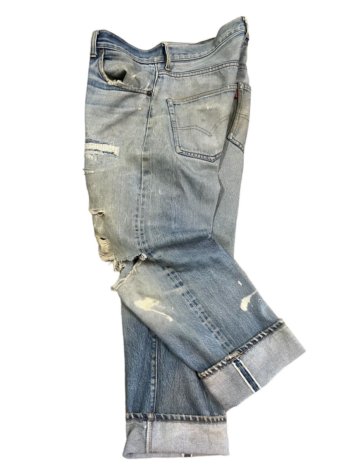 Levi's Vintage 70s Levis 501 Selvedge Button Stamp #2 Destroy Jeans Size US 34 / EU 50 - 7 Thumbnail
