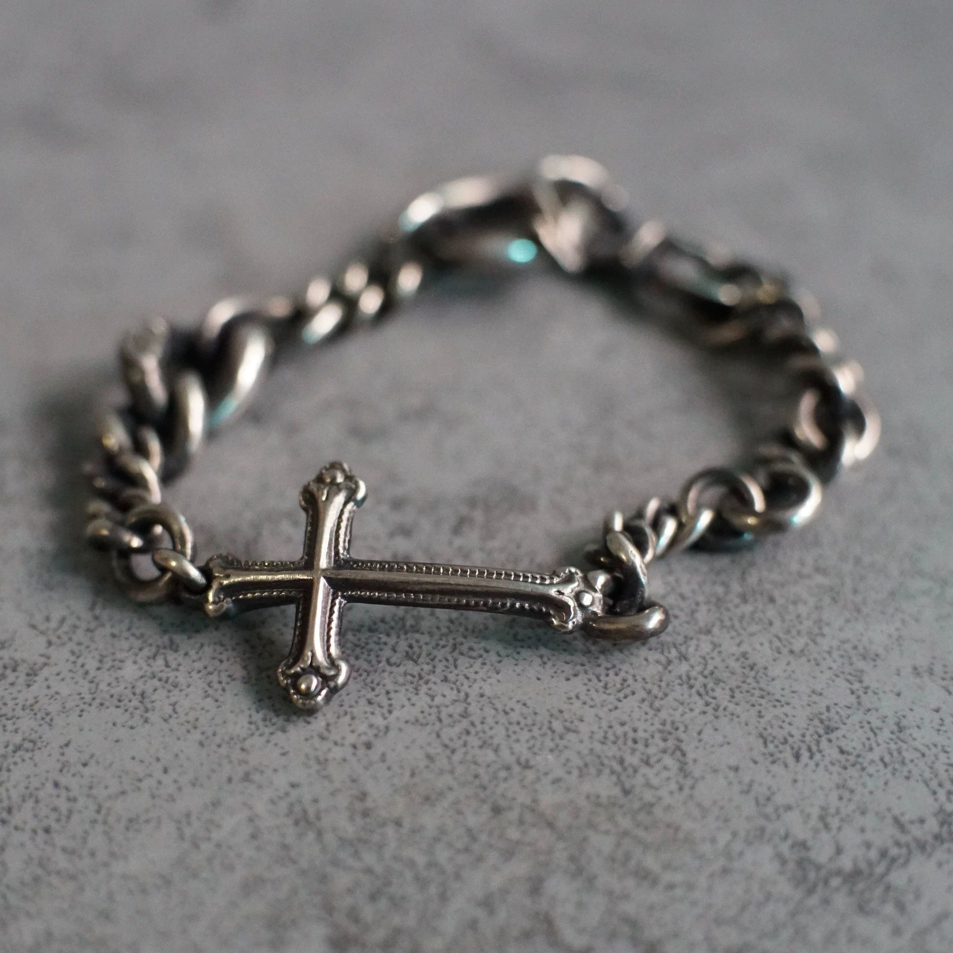 Werkstatt Munchen Werkstatt Munchen M2651 Cross & Anchor Silver Bracelet XS+M Size ONE SIZE - 1 Thumbnail