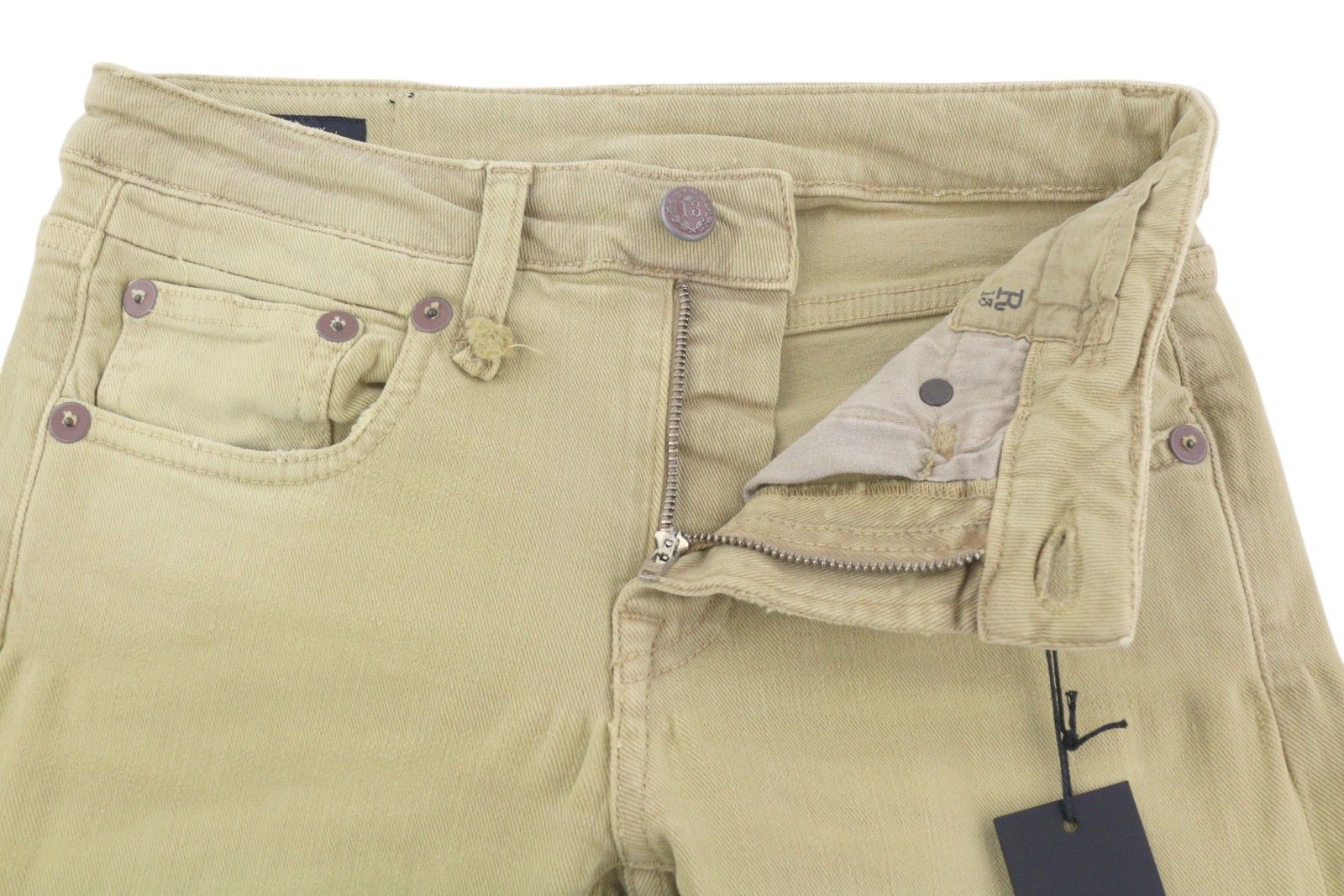 R13 BOY STRAIGHT 24 Khaki Stretchy Faded Ankle Casual 86293 Size 24" / US 00 / IT 34 - 5 Thumbnail