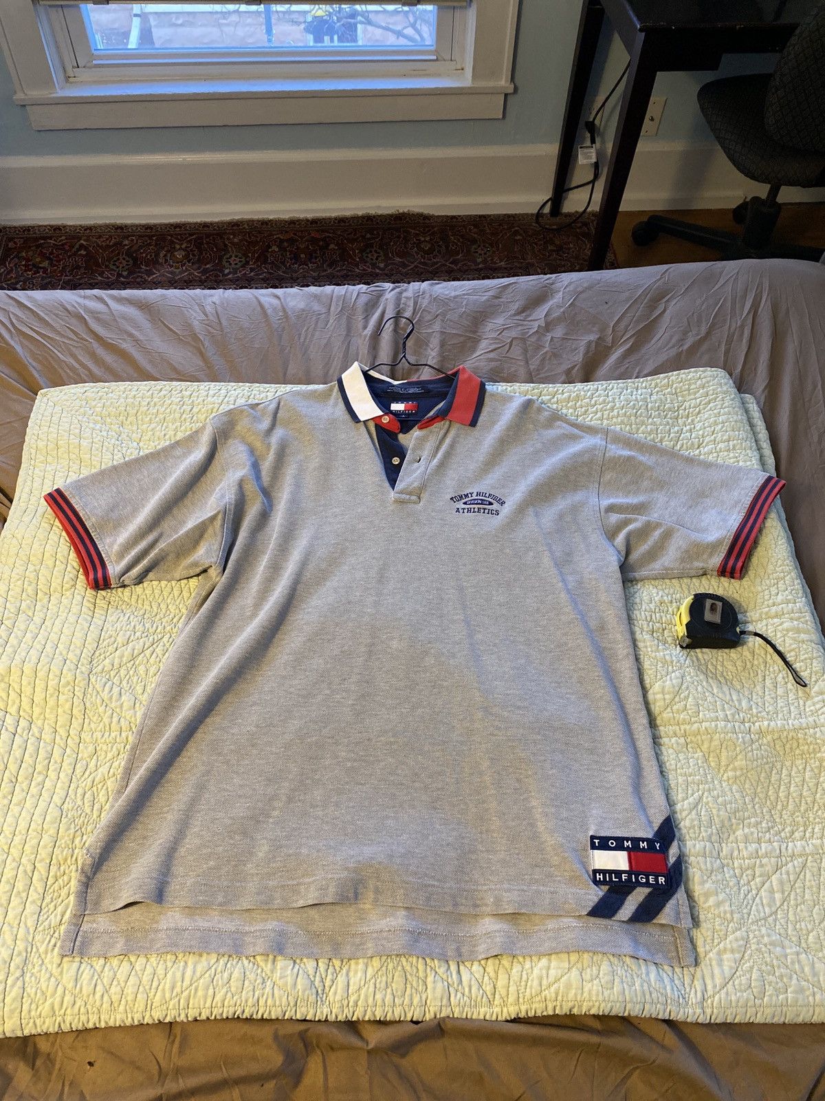 Tommy Hilfiger × Tommy Jeans × Vintage VTG Tommy Hilfiger Polo Division 088 Athletics Shirt Size L Size US L / EU 52-54 / 3 - 1 Thumbnail