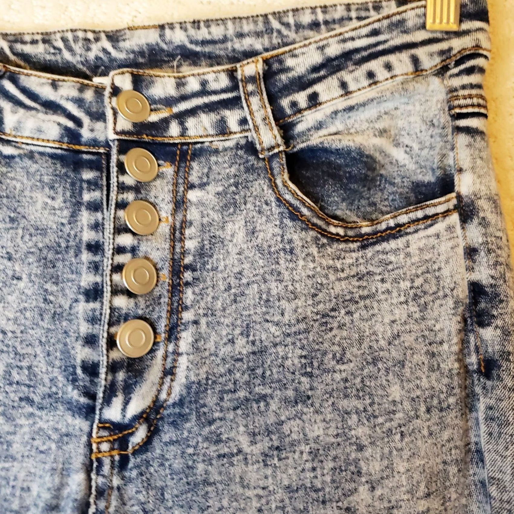 Denime Peach Love California Flare Denim Jeans Blue SZ M STARS! Size 32" / US 10 / IT 46 - 6 Thumbnail